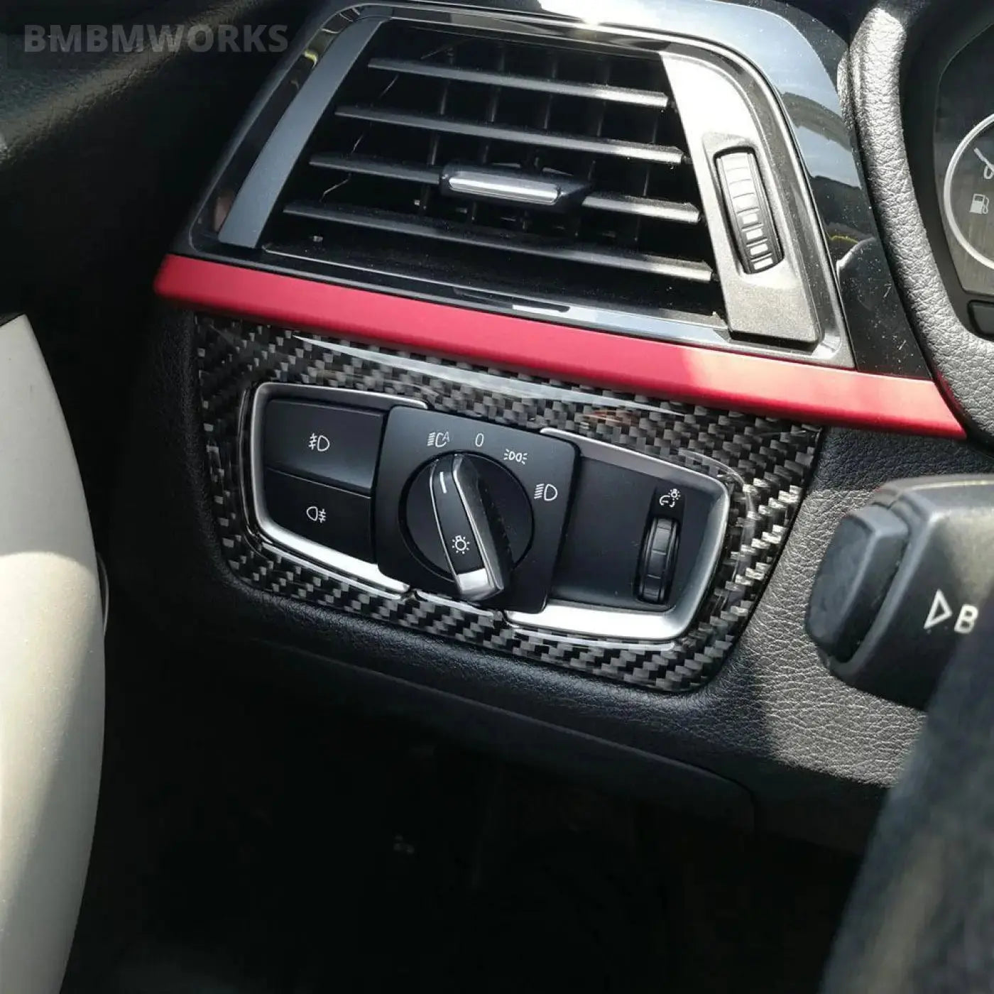 Bmw F30 F31 F32 F33 F20 F21 F22 Carbon Fiber Headlight Switch Trim Frame Cover