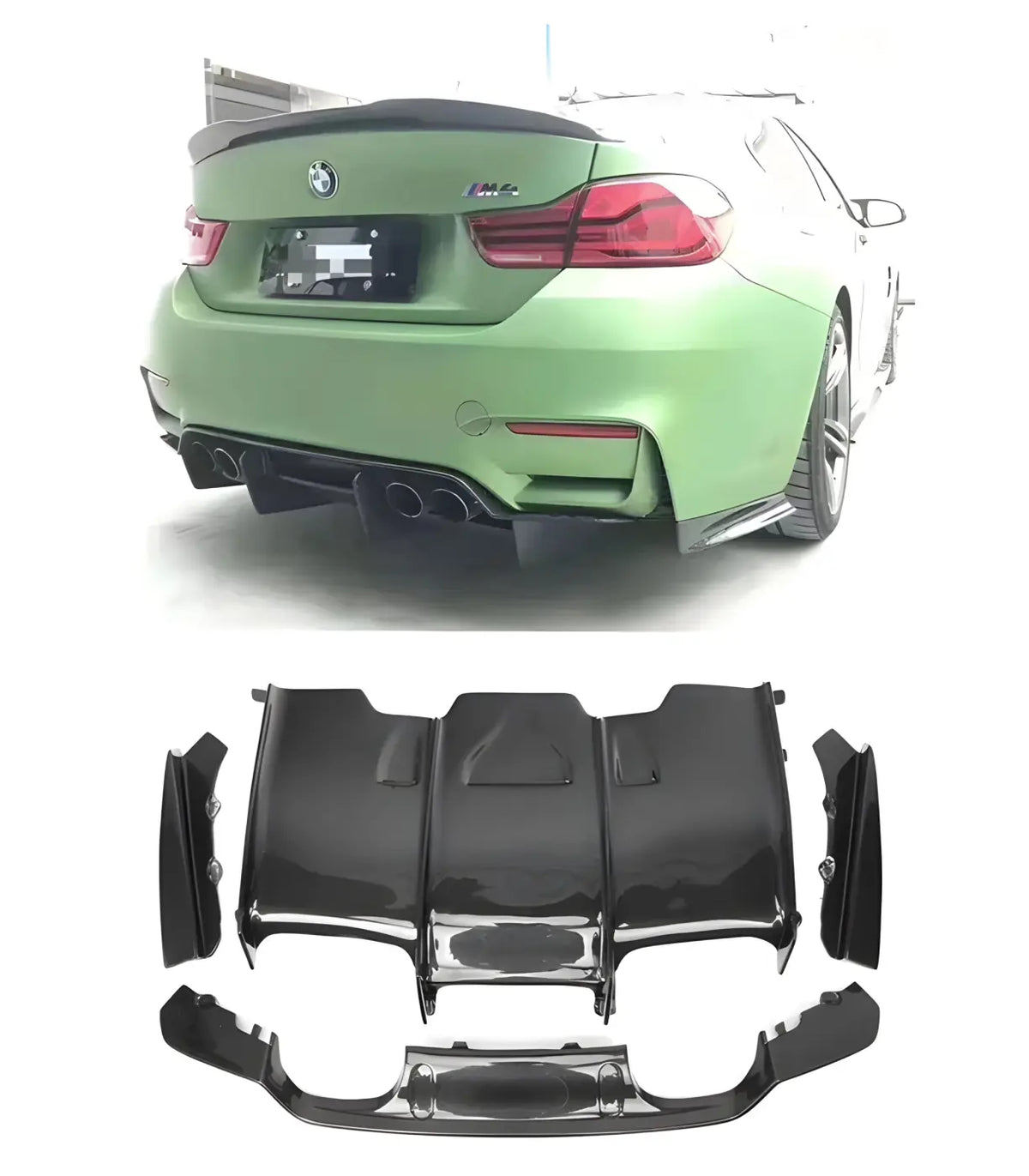BMW F80 M3 / F82 & F83 M4 Carbon Fiber Rear Bumper Lip Diffuser (2014-2019) Body Kits & Performance 2