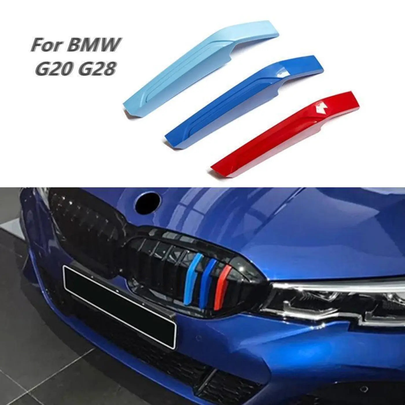 Bmw G20 G21 3 Series 2019 2020 2021 G28 M Car Front Grille Trim Strips Blue Red