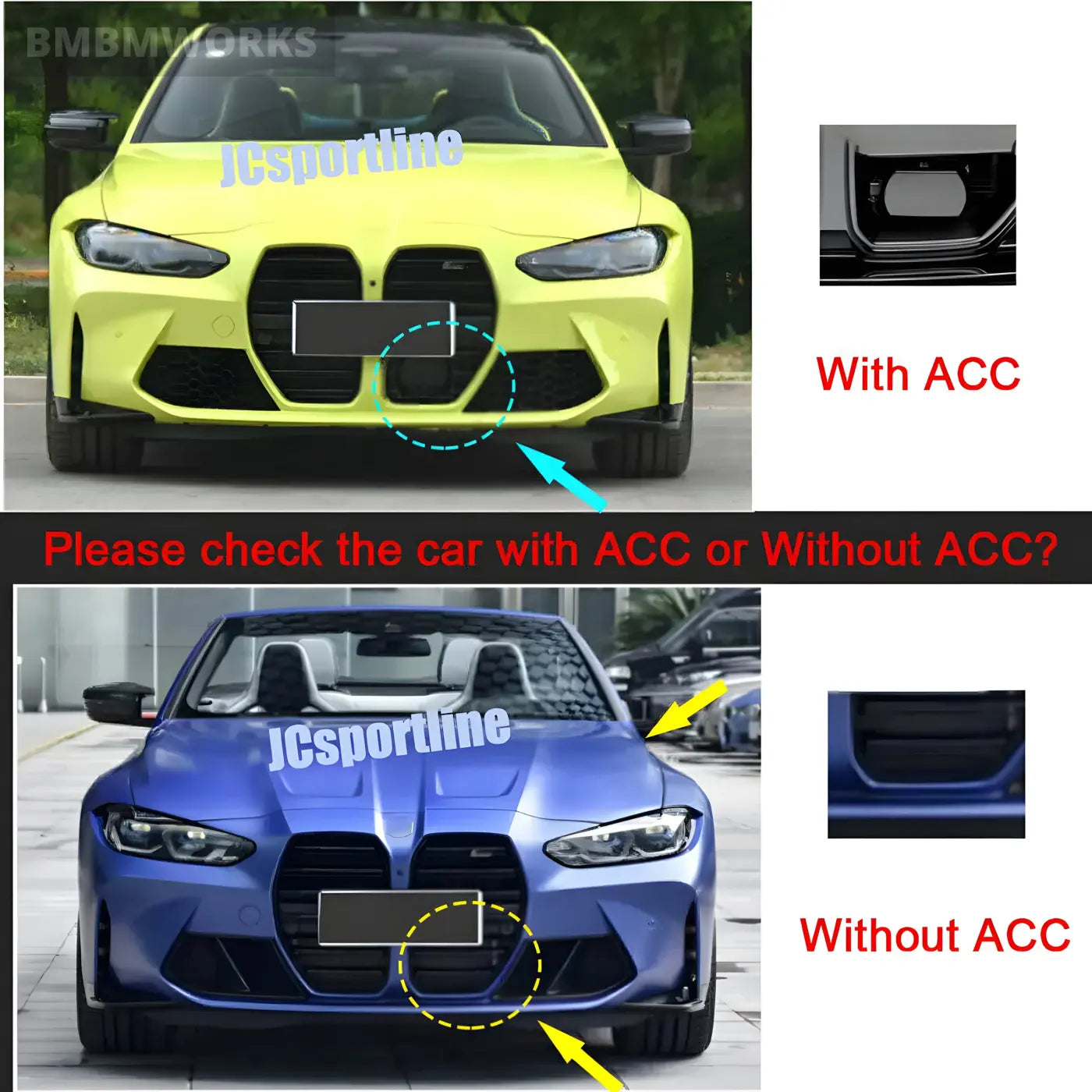BMW G80 M3/G82-G83 M4 Carbon Fiber Front Bumper Grill Air With ACC (2021-2022) Body Kits & Performance 4
