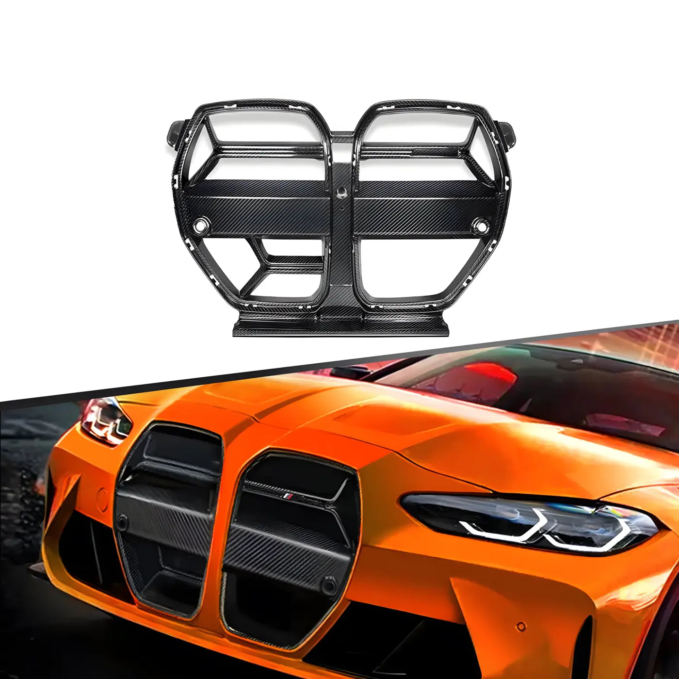 BMW G80 M3 / G82-G83 M4 CSL-Style Carbon Fiber Front Kidney Grille with ACC 2020 + Body Kits & Performance 2