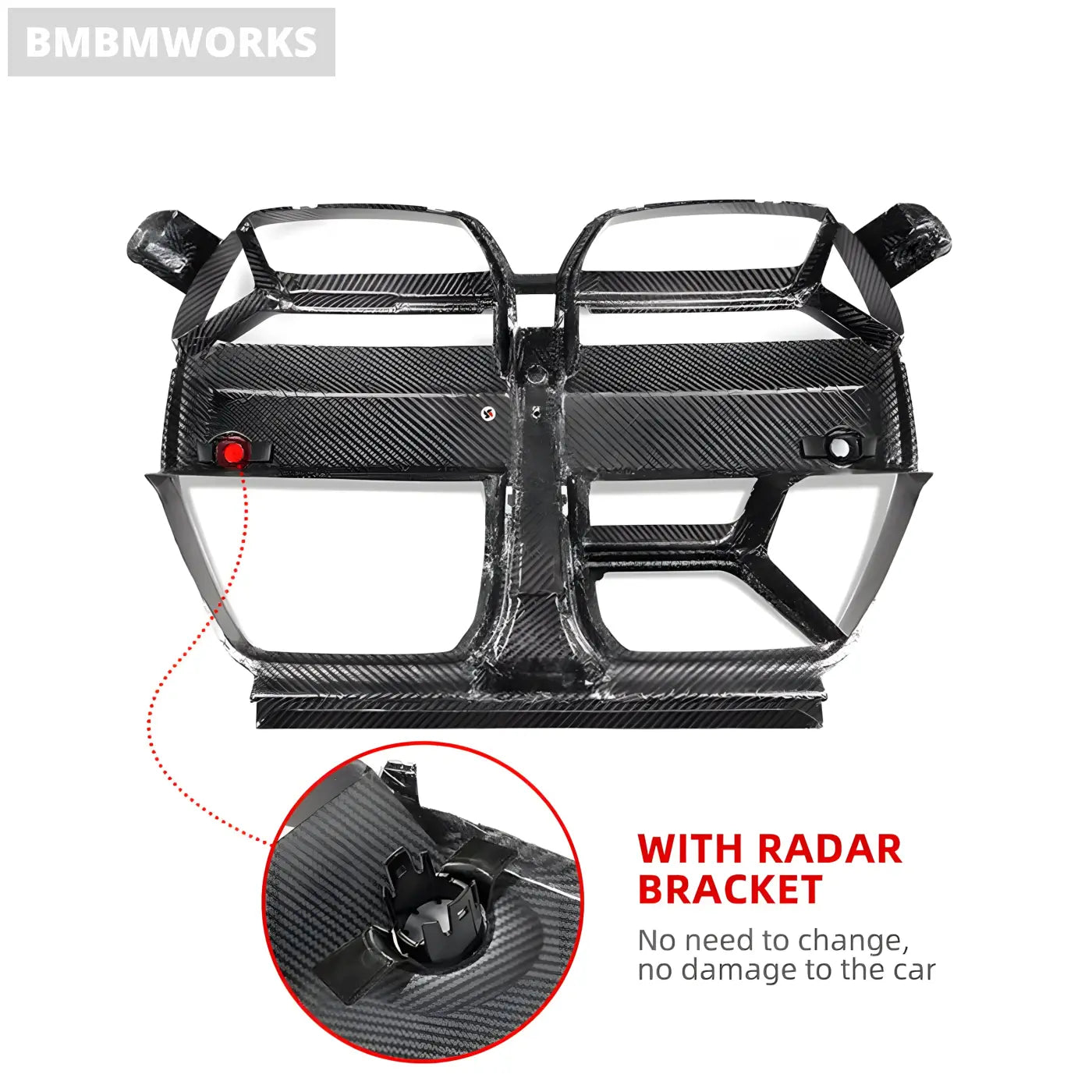 BMW G80 M3 / G82-G83 M4 CSL-Style Carbon Fiber Front Kidney Grille with ACC 2020 + Body Kits & Performance 2