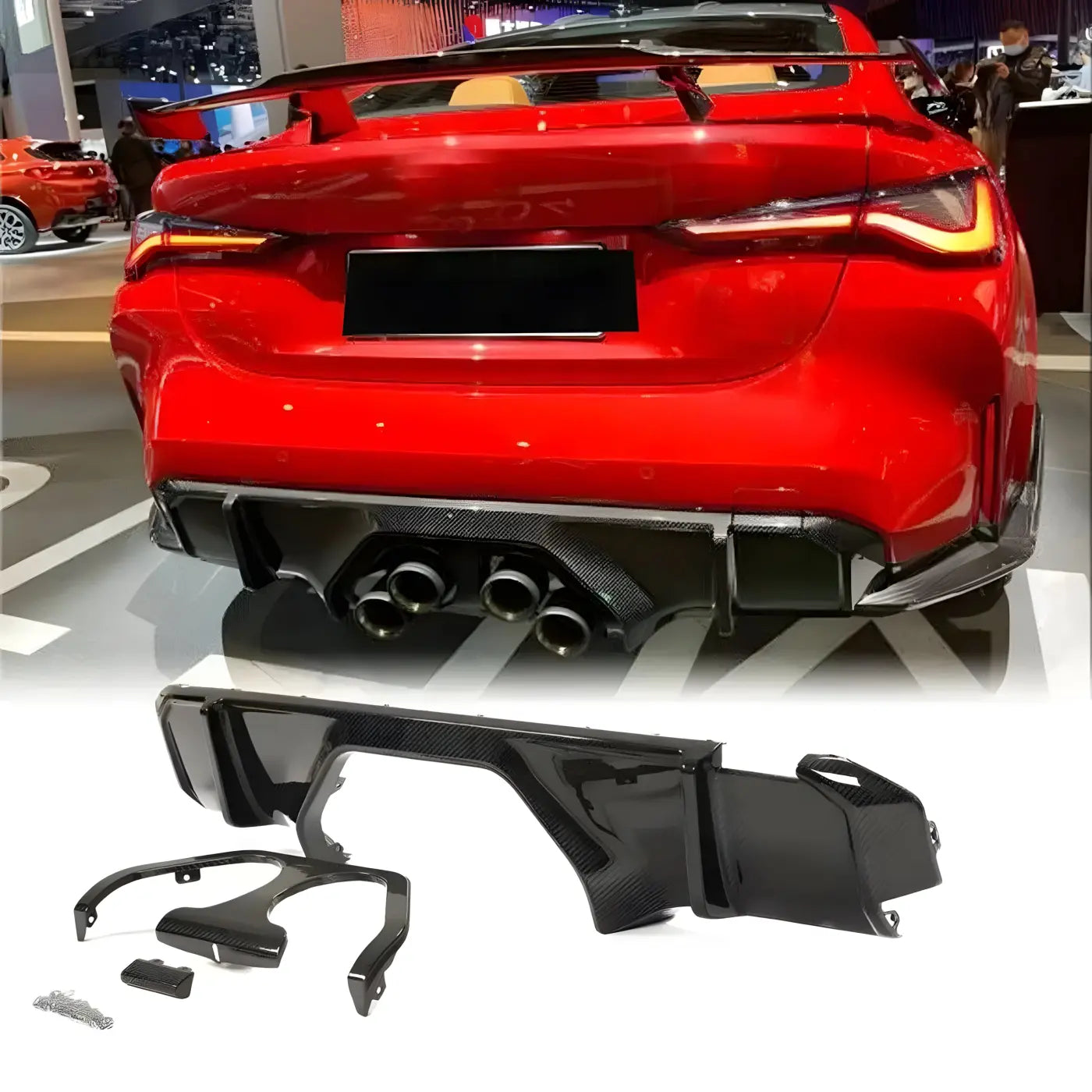 BMW G80 M3/G82 M4 Carbon Fiber Rear Diffuser Lip Auto Body Kit (2021-2024) Body Kits & Performance 2