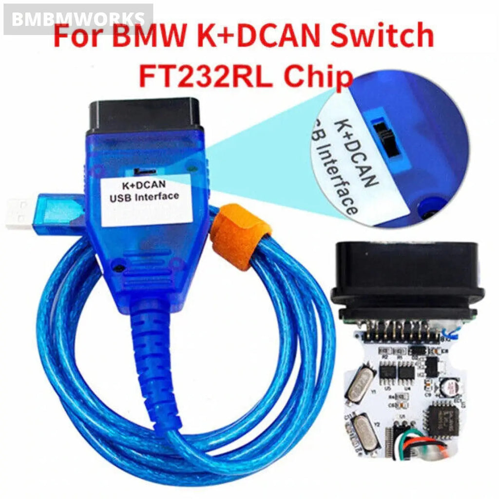 Bmw K Dcan Switch Obdii Diagnostic Cable Inpa K+Dcan Usb Interface In-Pa Ediabas