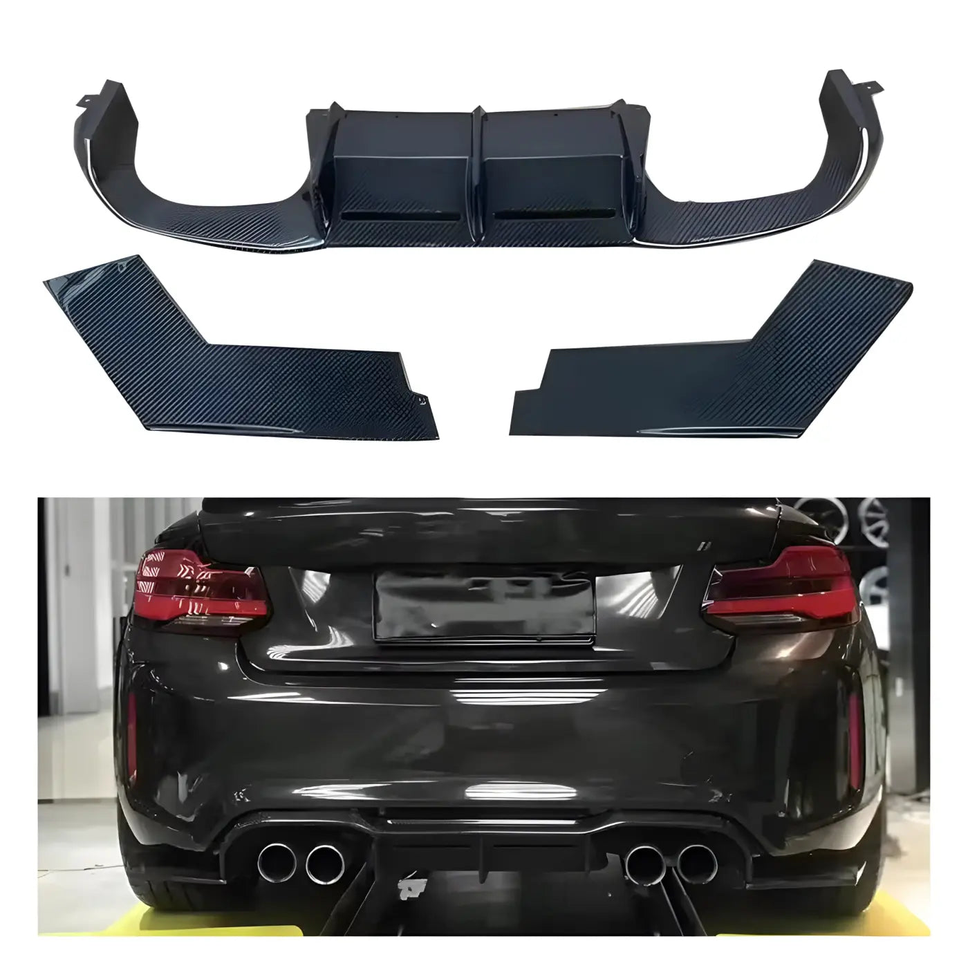 BMW M2 F87/M2 Carbon Fiber Rear Bumper Diffuser Splitter (2014-2022) Body Kits & Performance 2