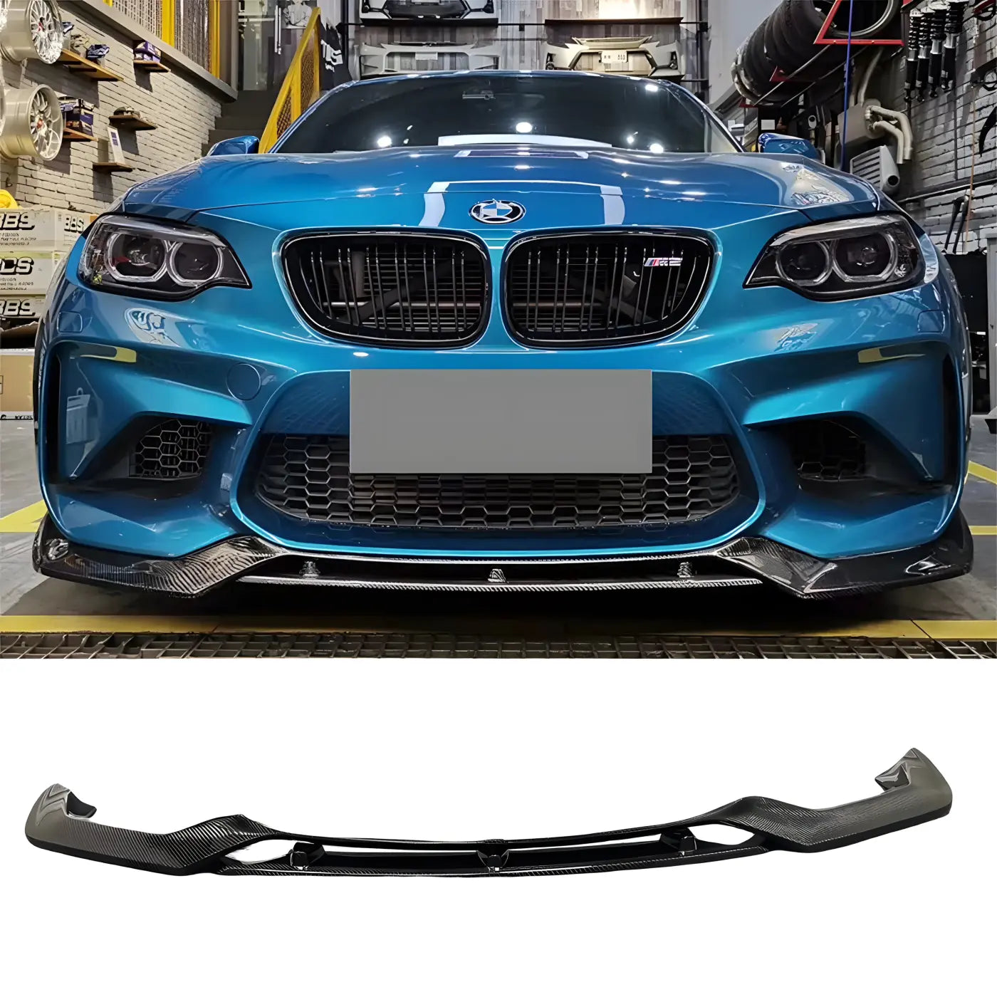 BMW M2 F87 V-Style Carbon Fiber Front Lip Body Kits & Performance 2