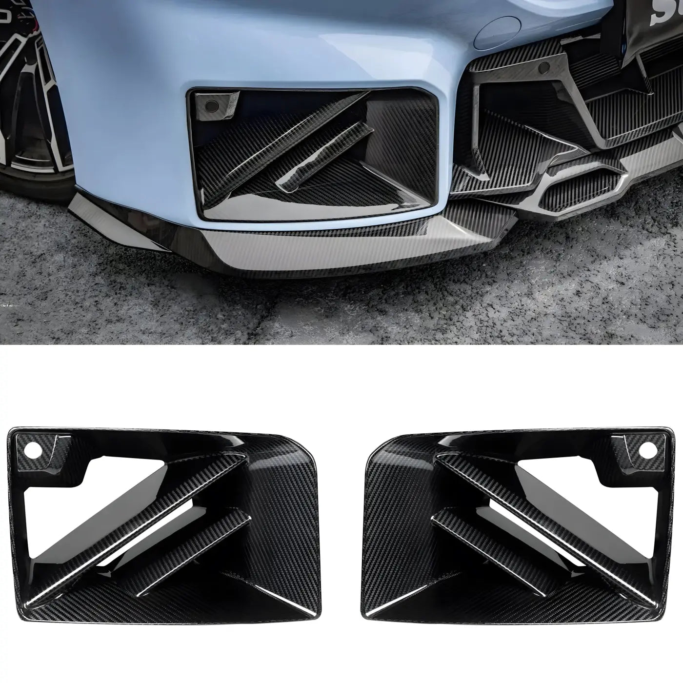 BMW M2 G87 Carbon Fiber Front Bumper Air Duct Vent Outlet Cover Trim (2023) Body Kits & Performance 4