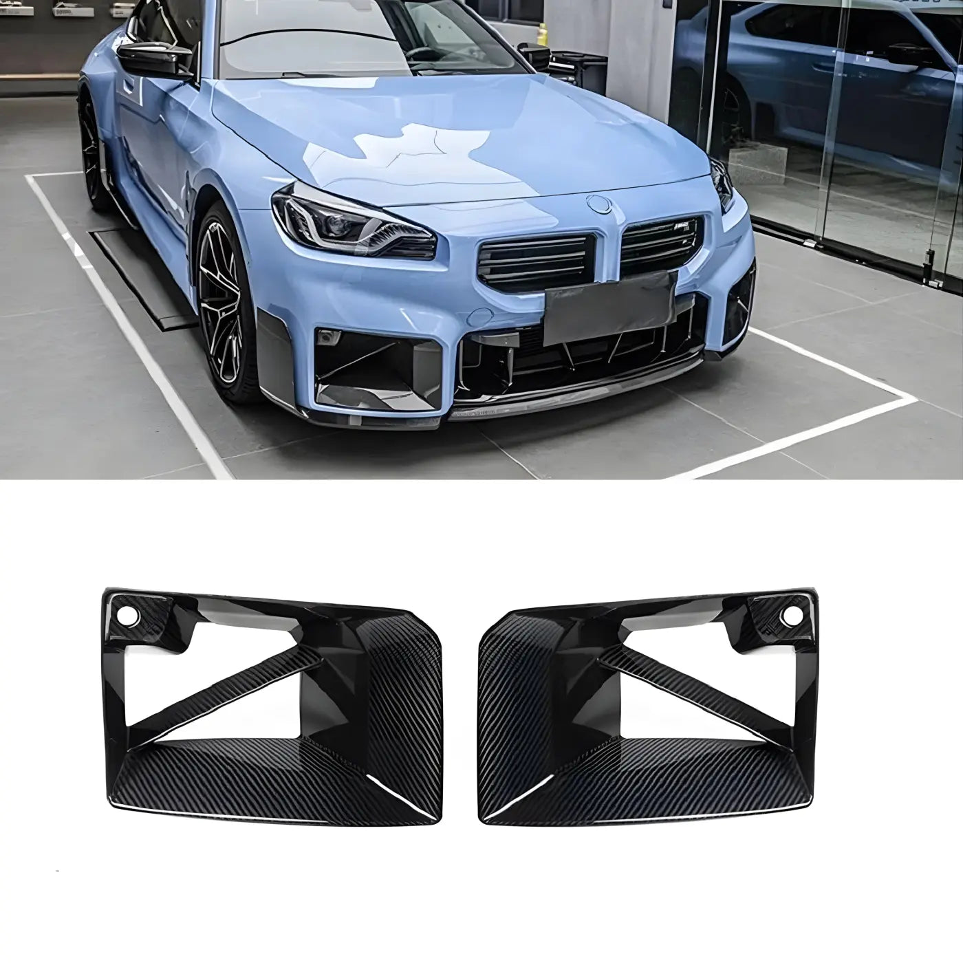 BMW M2 G87 Carbon Fiber Side Front Bumper Air Duct Vent Outlet Cover Trim (2023 + ) Body Kits & Performance 4