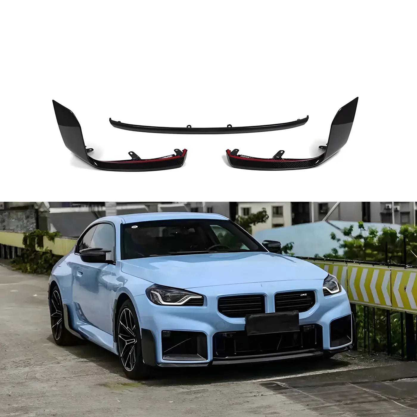 BMW M2 G87 MP-Style Carbon Fiber Front Lip Splitter 3-Piece Kit 2023 Body Kits & Performance 2