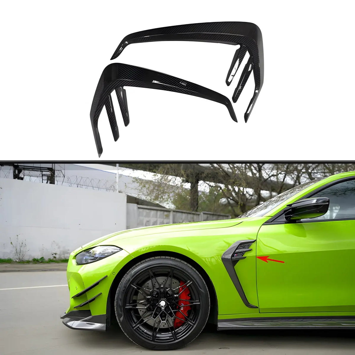BMW M3/M4 G80 G82 G83 Carbon Fiber Front Bumper Side Fender Air Vent Covers & Trims Body Kit (2021 + ) Body Kits &