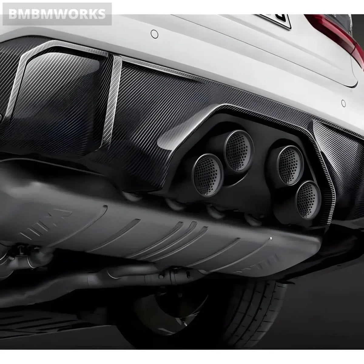 BMW M3/M4 G80 G82 G83 Dry Carbon Fiber Rear Lip Bumper Spoiler and Rear Diffuser Trim (2021-2024) Body Kits &
