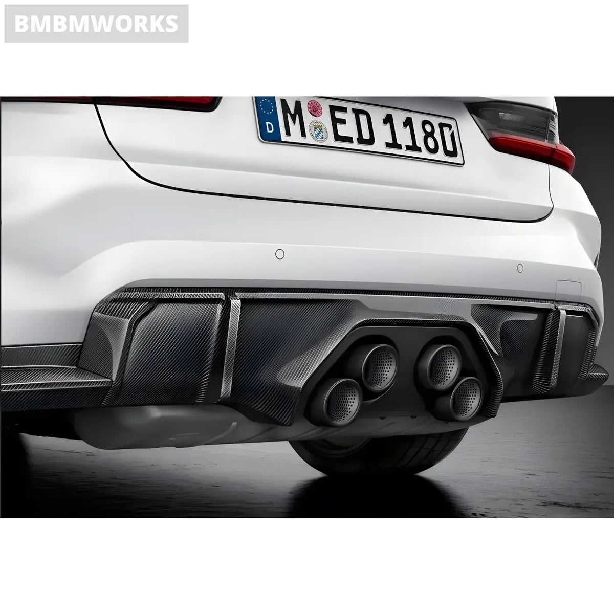 BMW M3/M4 G80 G82 G83 Dry Carbon Fiber Rear Lip Bumper Spoiler and Rear Diffuser Trim (2021-2024) Body Kits &