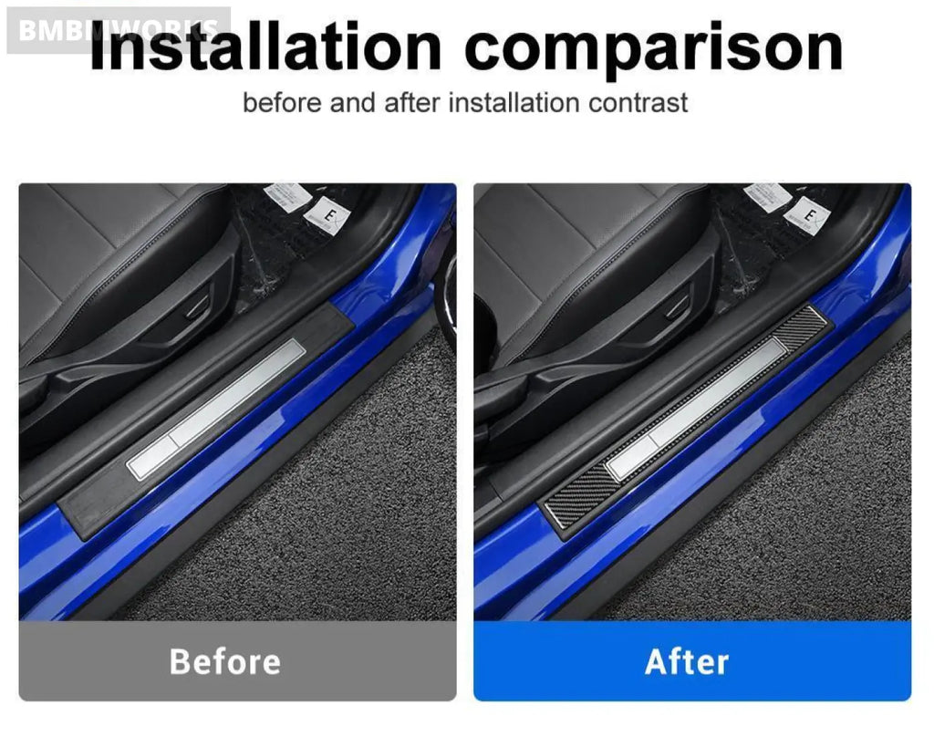 Carbon Door Sills Protector Guards Ford Mustang Gt 2015-2022