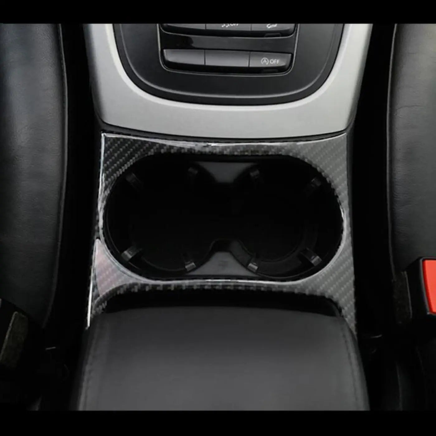 Carbon Fiber Center Console Cup Holder Frame Cover Trim Audi Q5 2010-2016