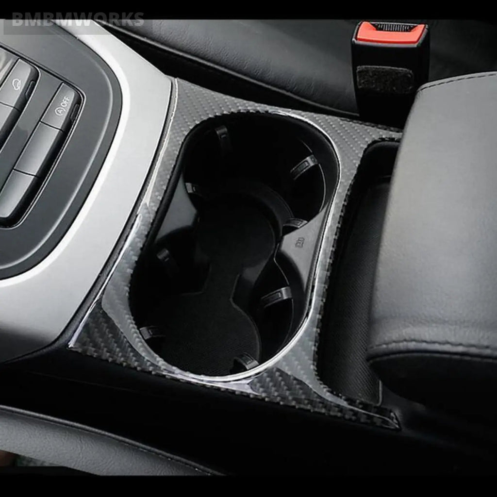 Carbon Fiber Center Console Cup Holder Frame Cover Trim Audi Q5 2010-2016