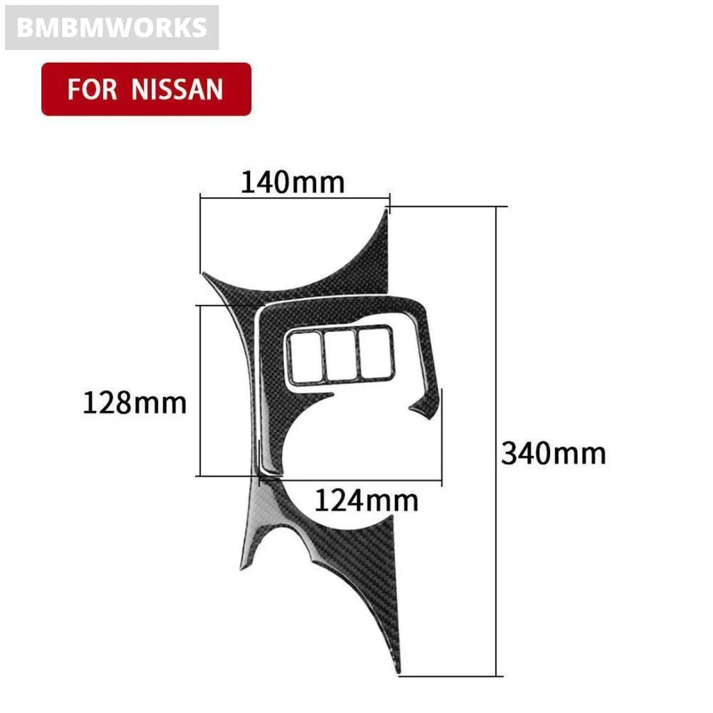Carbon Fiber Cup Holder Panel Interior Accessories Trim For Nissan 370Z 2009-20