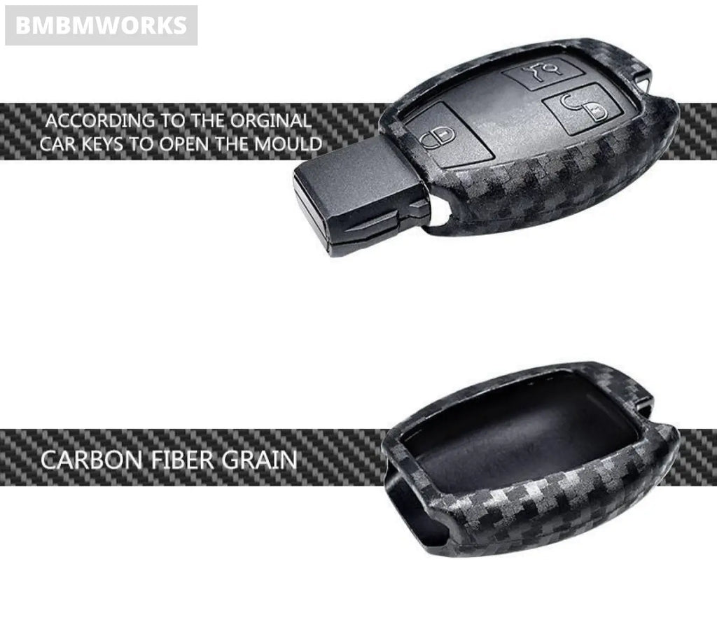 Carbon Fiber Key Shell Cover Case Mercedes Benz Cla Cls R350 C200 C180 E260
