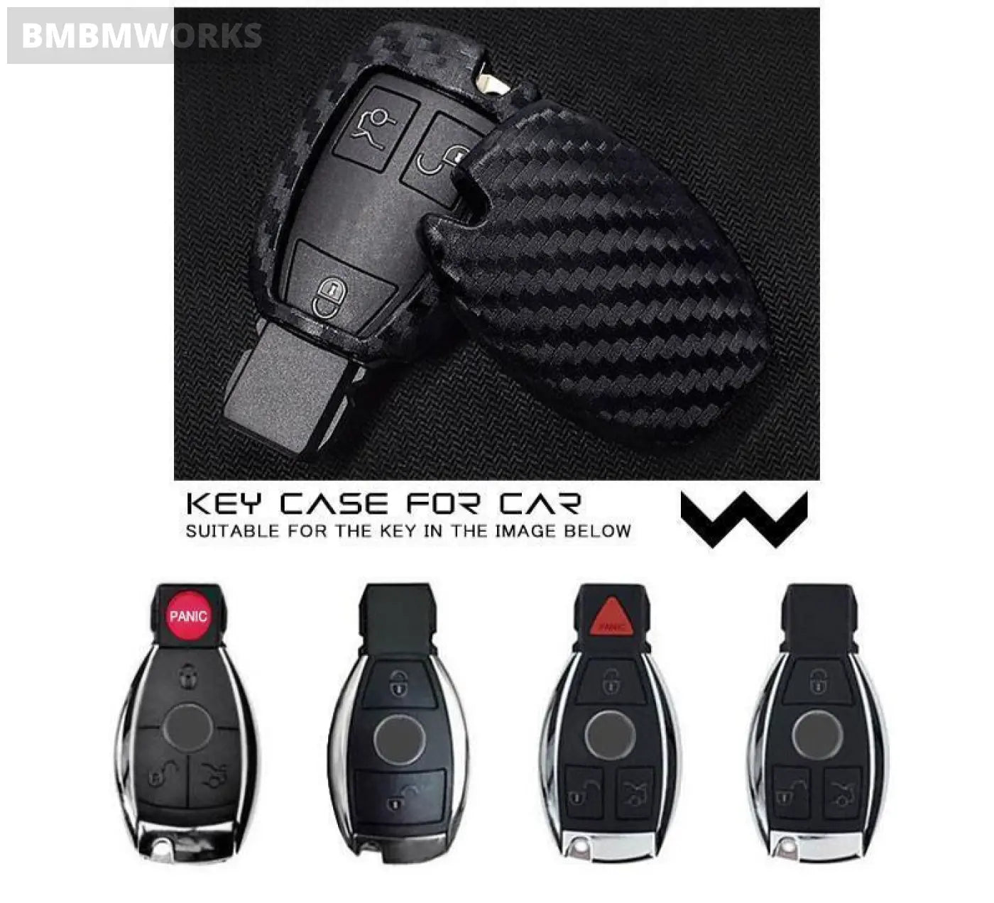 Carbon Fiber Key Shell Cover Case Mercedes Benz Cla Cls R350 C200 C180 E260