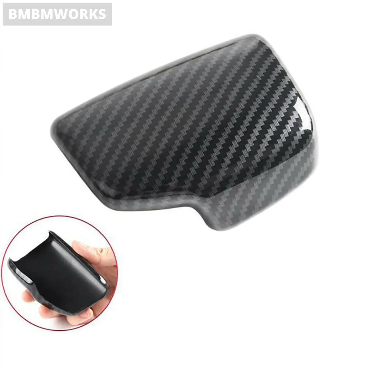 Carbon Fiber Look Gear Shift Knob Cover Trim Audi A4 S4 A5 S5 Q5 Q7 B9 Lhd