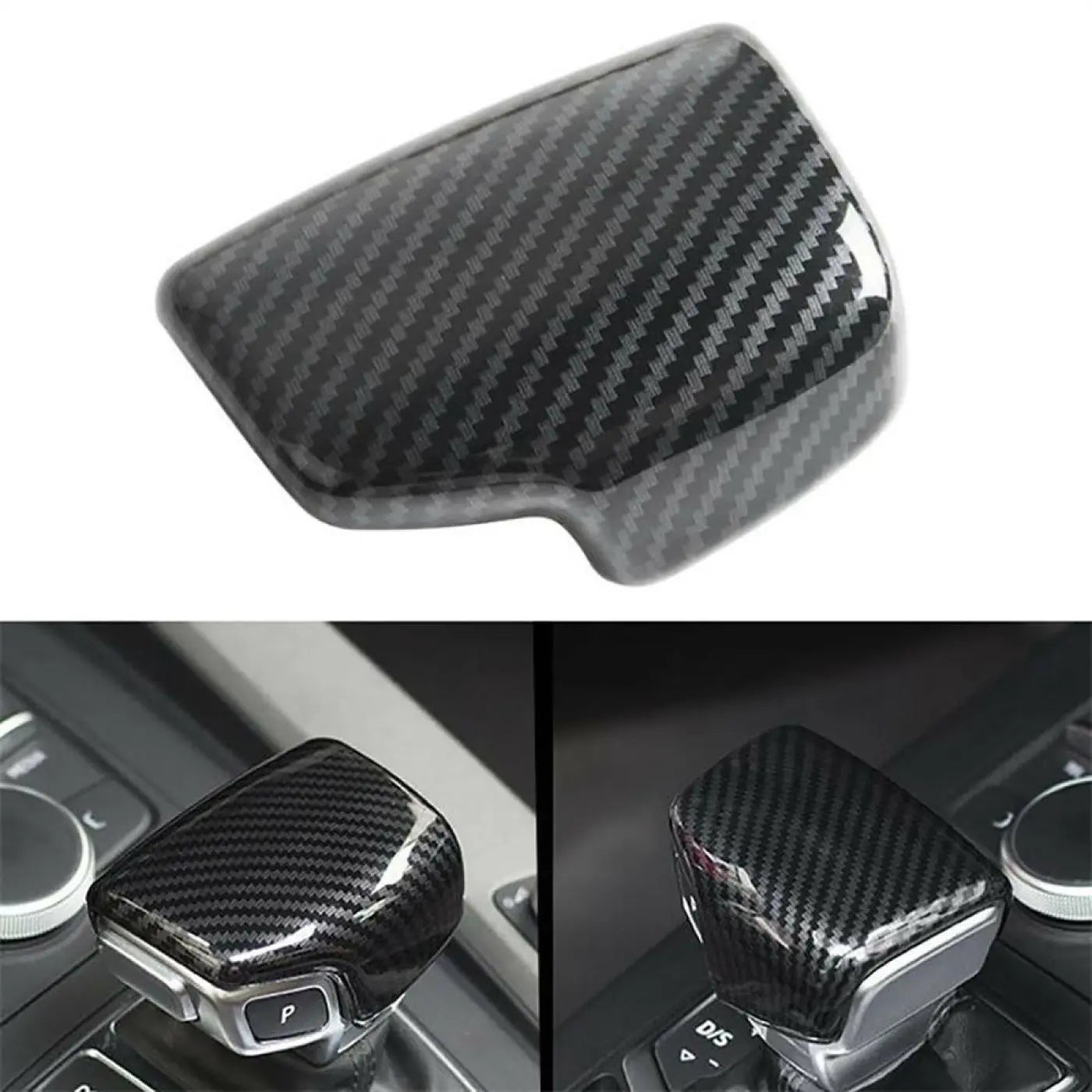 Carbon Fiber Look Gear Shift Knob Cover Trim Audi A4 S4 A5 S5 Q5 Q7 B9 Lhd