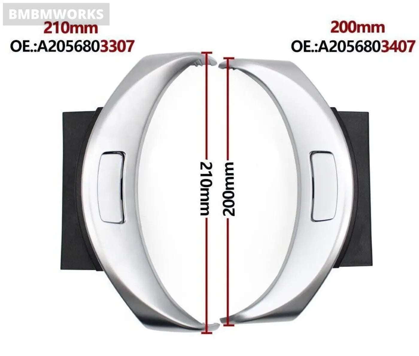 Center Console Armrest Button Cover Silver Mercedes-Benz Mb C W205 Glc W253