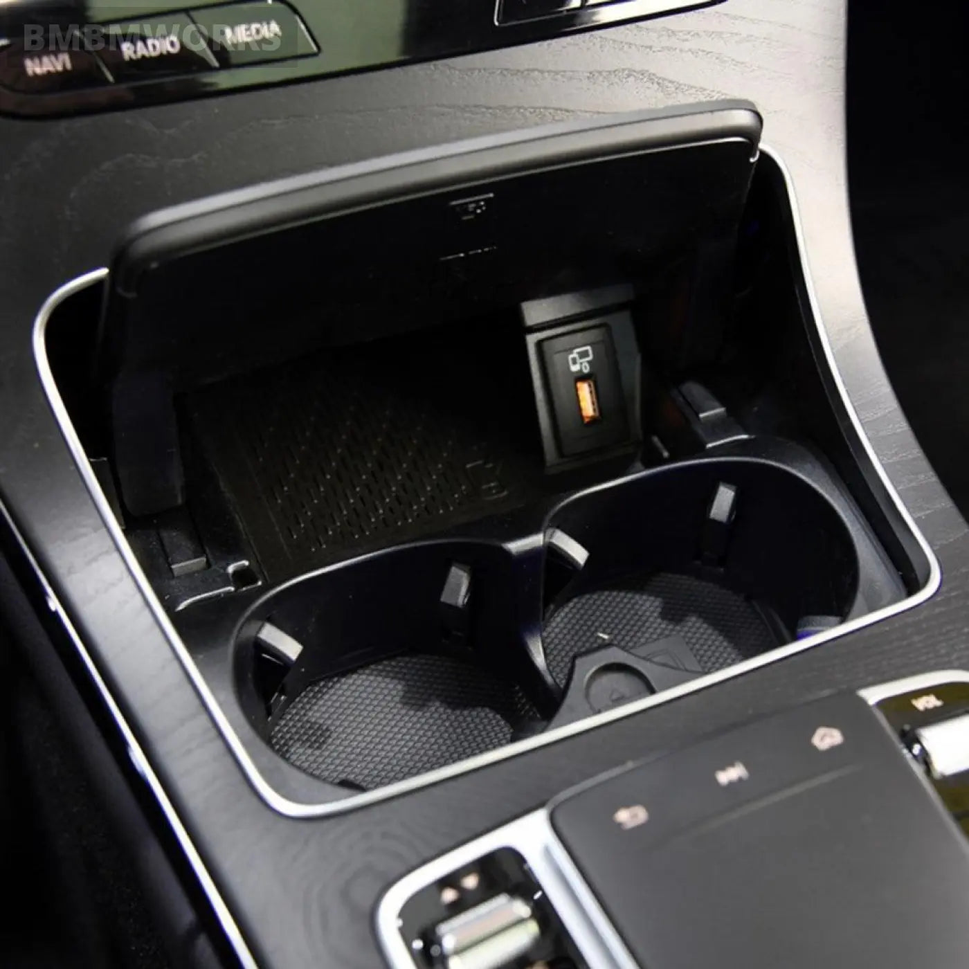 Center Console Ashtray Cup Holder Silver Chrome Strip Trim Frame Mb W253 W205