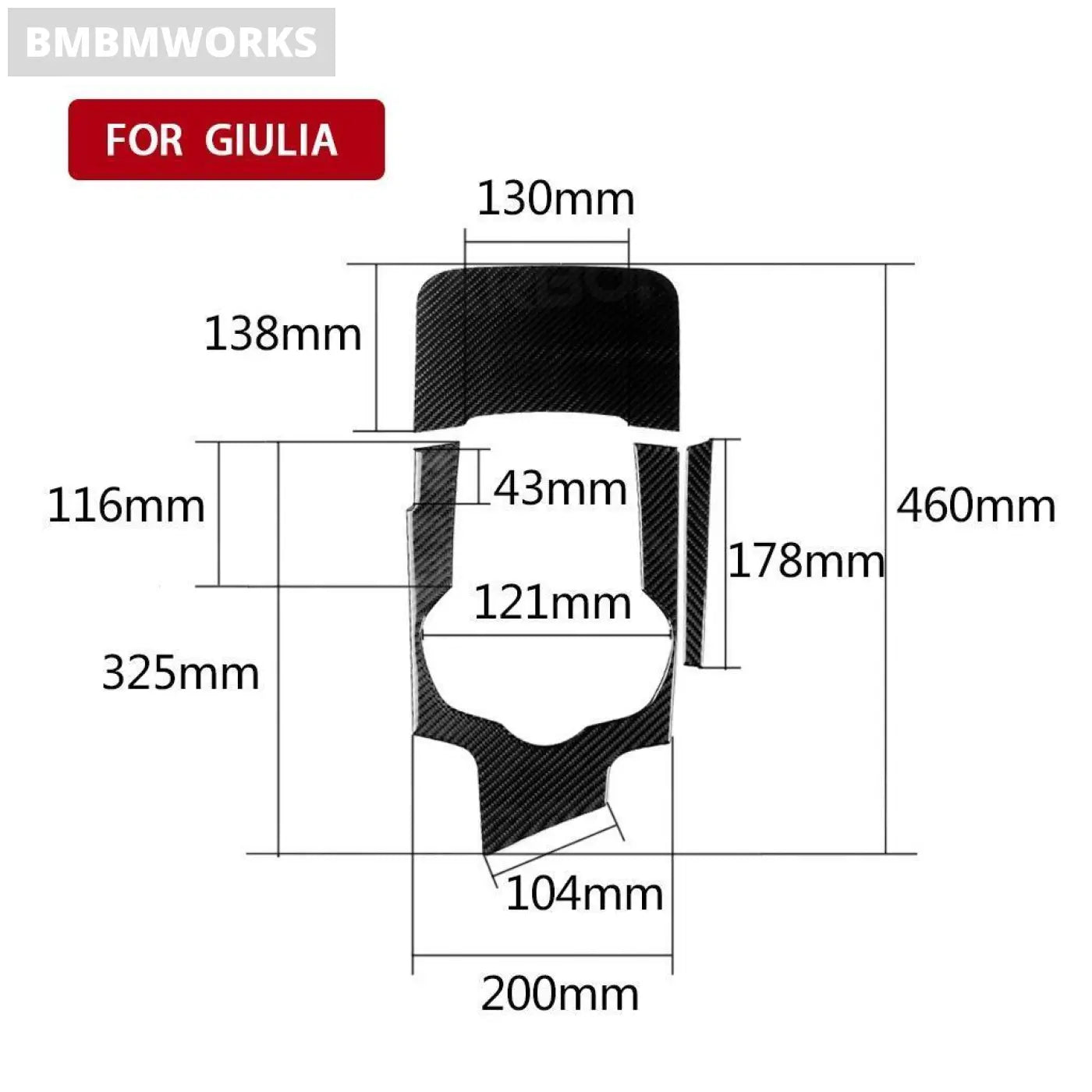 Center Console Gear Shift Trim Alfa Romeo Giulia 17-2019 Lhd