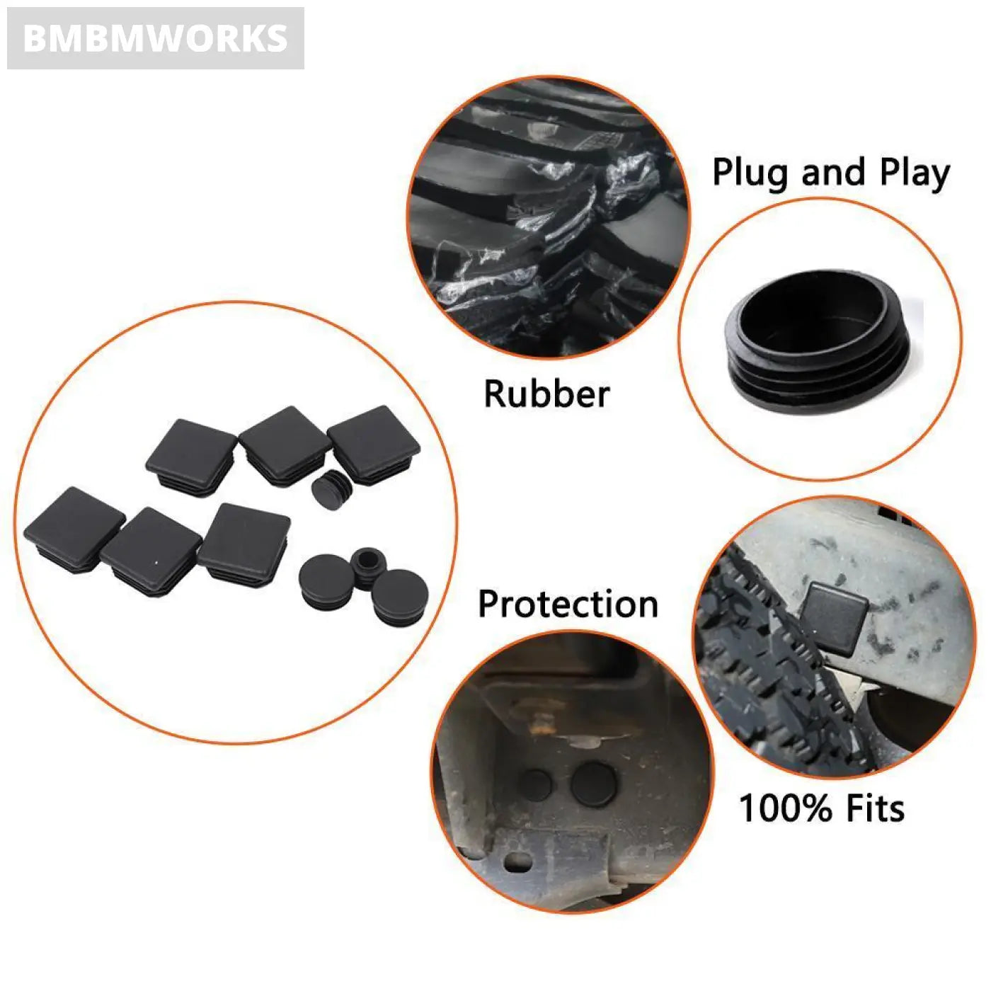 Chassis Floor Drain Plug Hole Protection Jeep Wrangler 2007-2017 Jk Jku Black