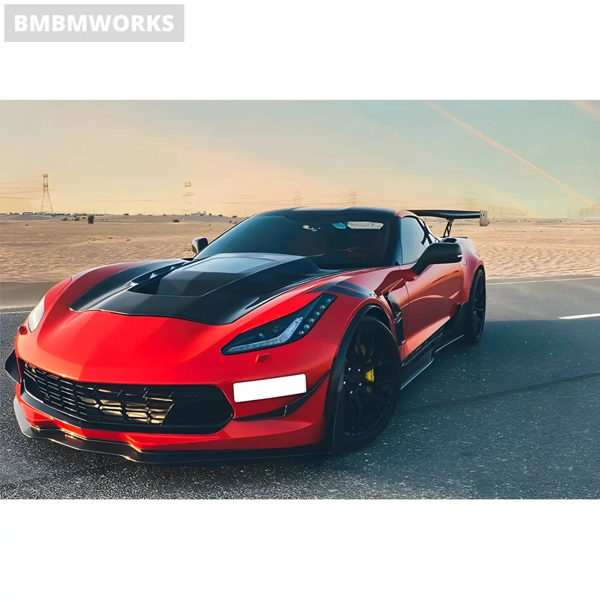 Chevrolet Corvette C7 Front Bumper with Engine Hood Bonnet Vent Body Kit (2014-2018) Body Kits & Performance 2