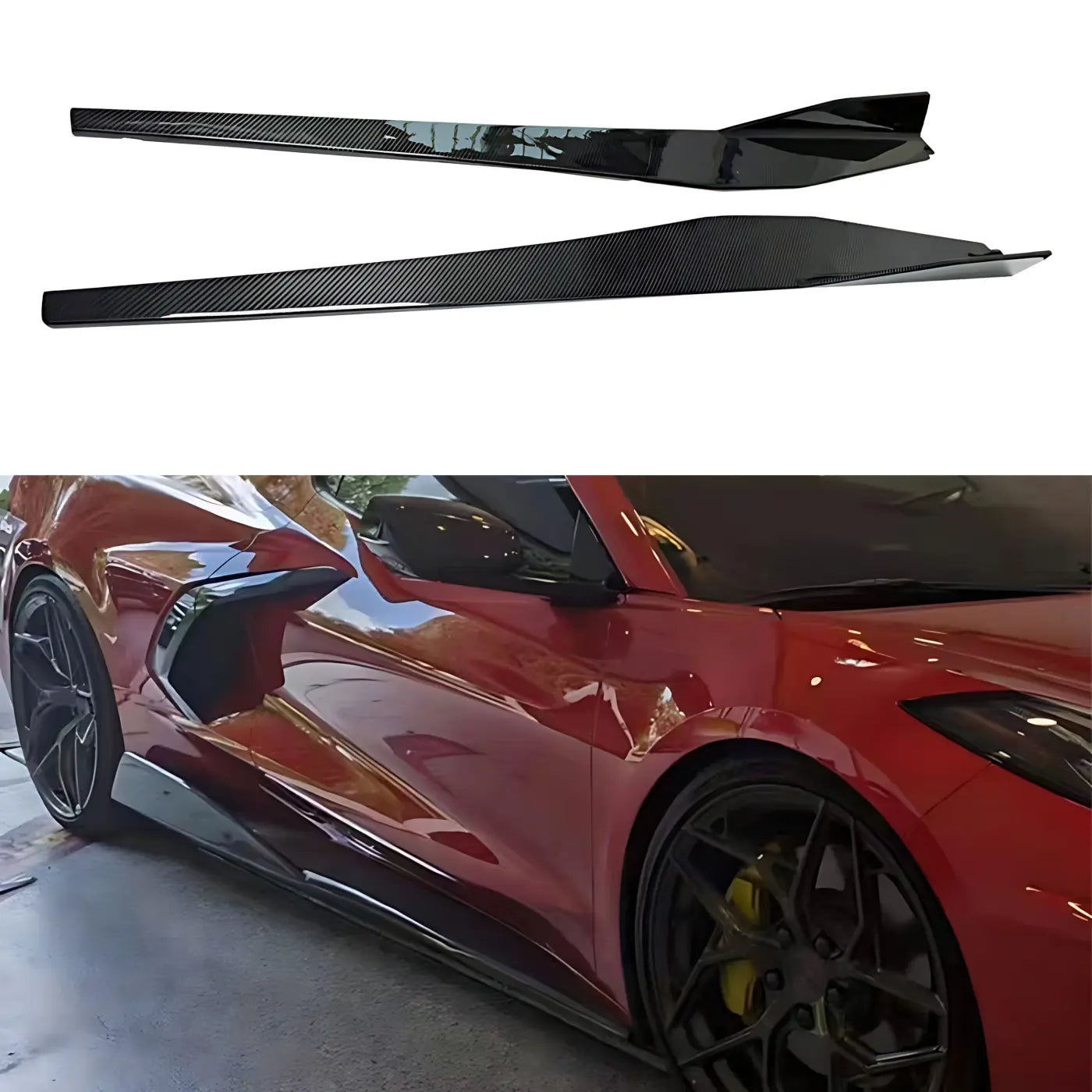 Chevrolet Corvette (C8) Carbon Fiber Forged Side Skirts Rocker Extensions Body Kits & Performance 2