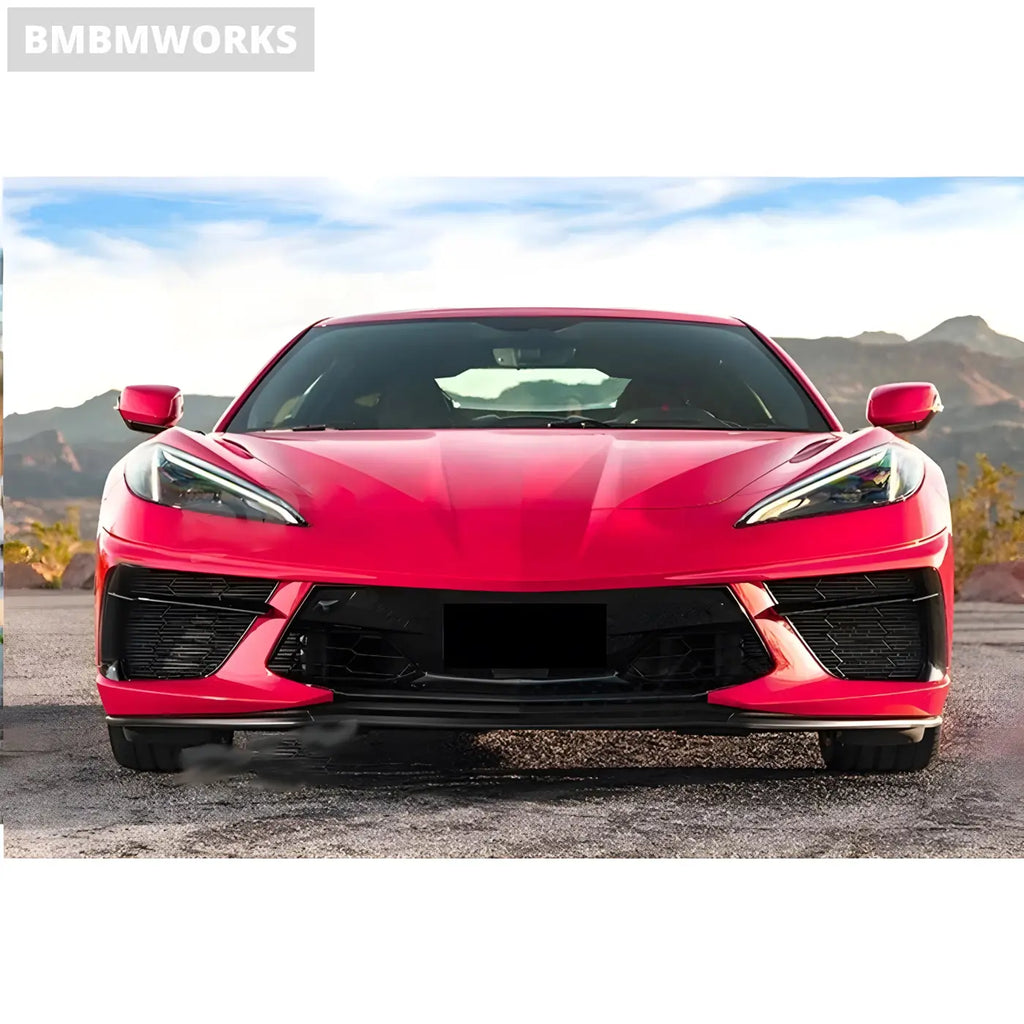 Chevrolet Corvette C8 Carbon Fiber Front Bumper Splitter Front Lip Chin Spoiler Diffuser (2019 + ) Body Kits &