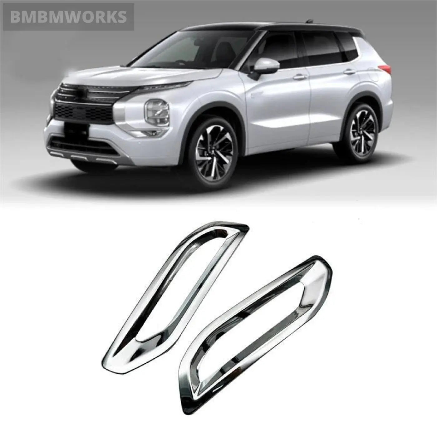 Chrome Rear Bumper Fog Light Lamp Cover Mitsubishi Outlander 2022-2023
