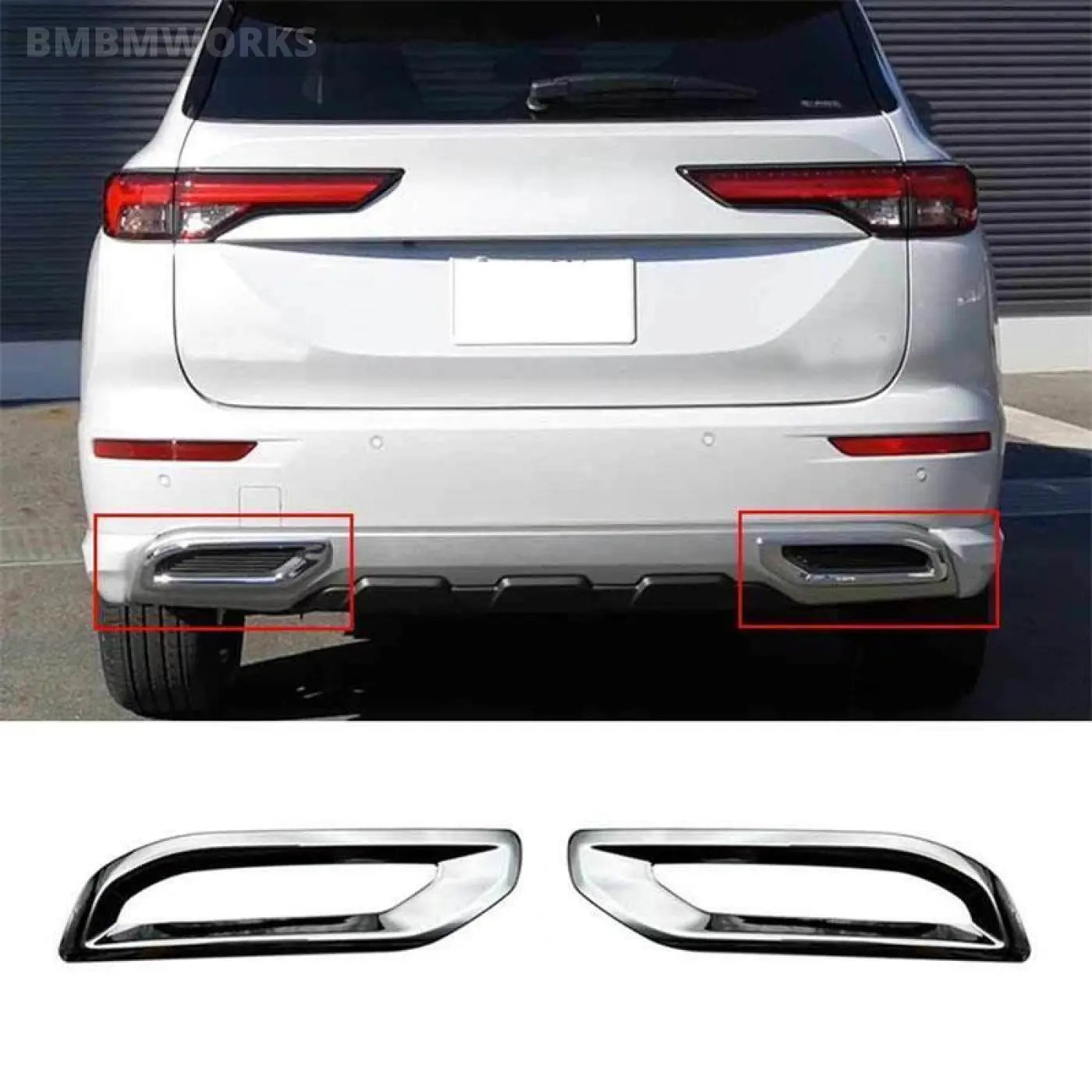 Chrome Rear Bumper Fog Light Lamp Cover Mitsubishi Outlander 2022-2023