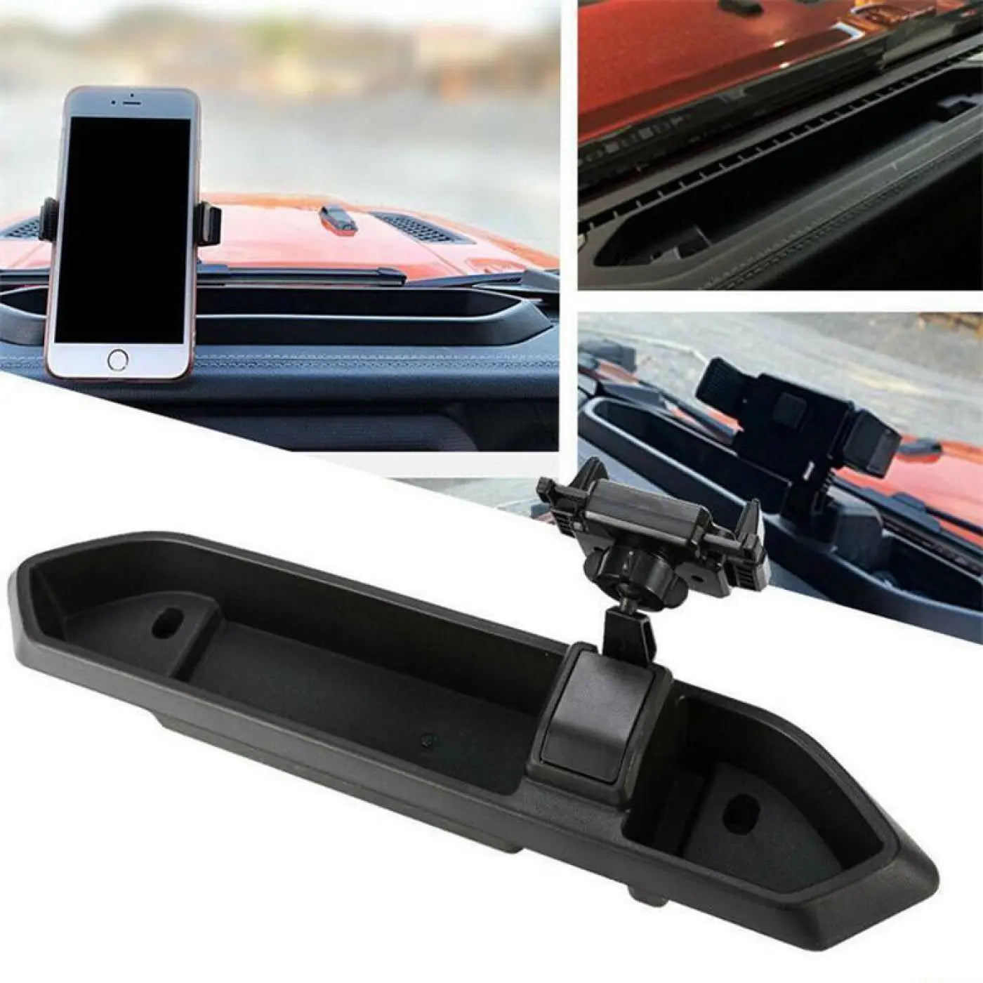 Dash Tray Mount Phone Holder With Storage Box Jeep Wrangler Jl 2018-2019