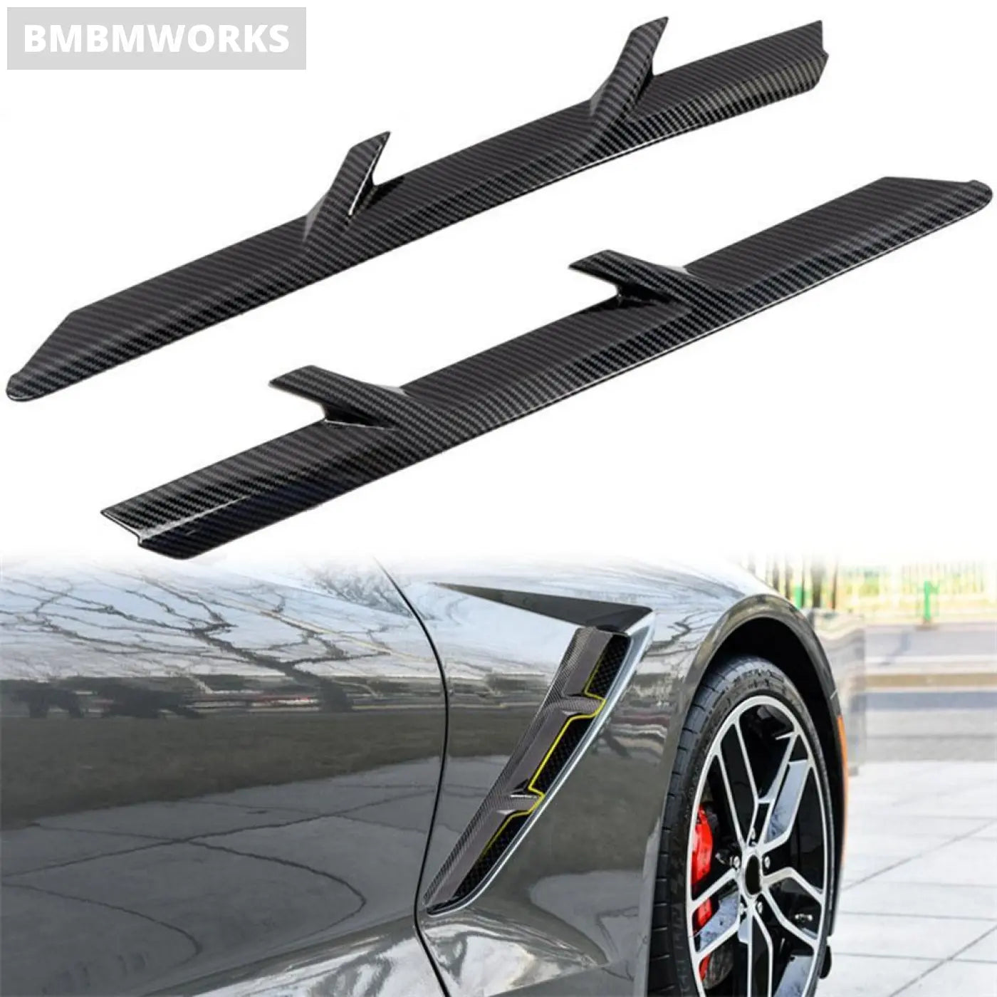 Door Side Vent Air Flow Fender Outlet Cover Trim Wing Chevrolet Corvette C7 2014