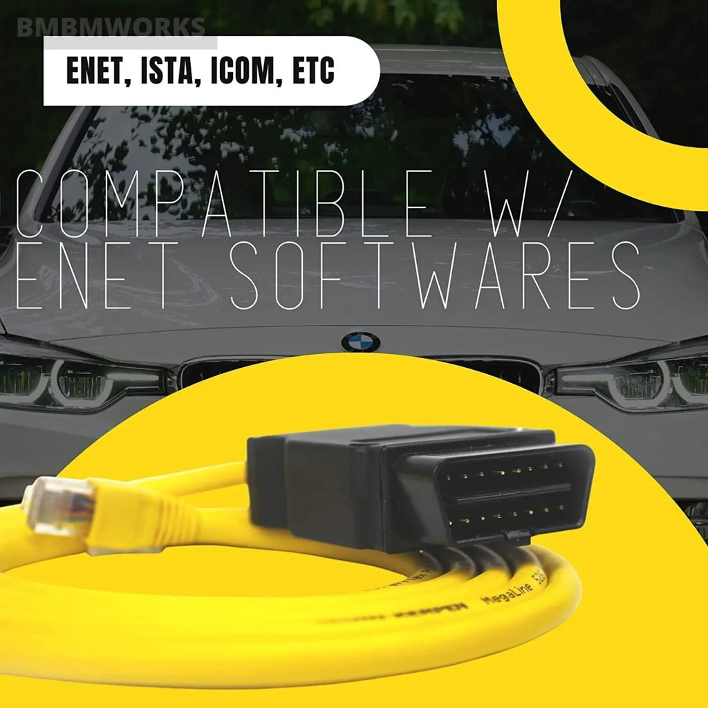 Enet Obd Cable For Bmw Icom E-Sys Ista Bootmod3 Bimmercode Obd2 Coding F-Series