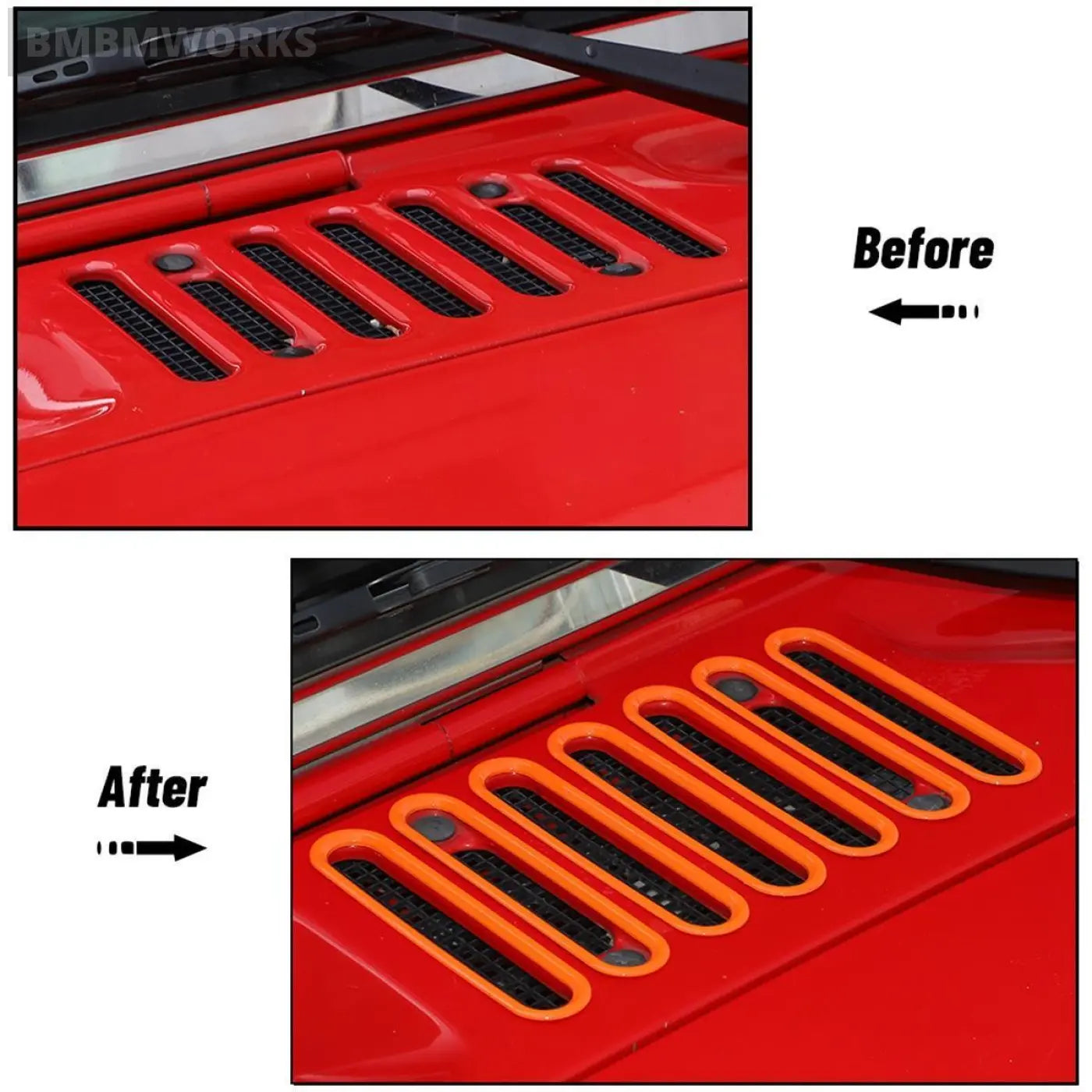 Engine Hood Air Inlet Vent Cover Bezel Trim Exterior Jeep Wrangler Jk 2007-2017