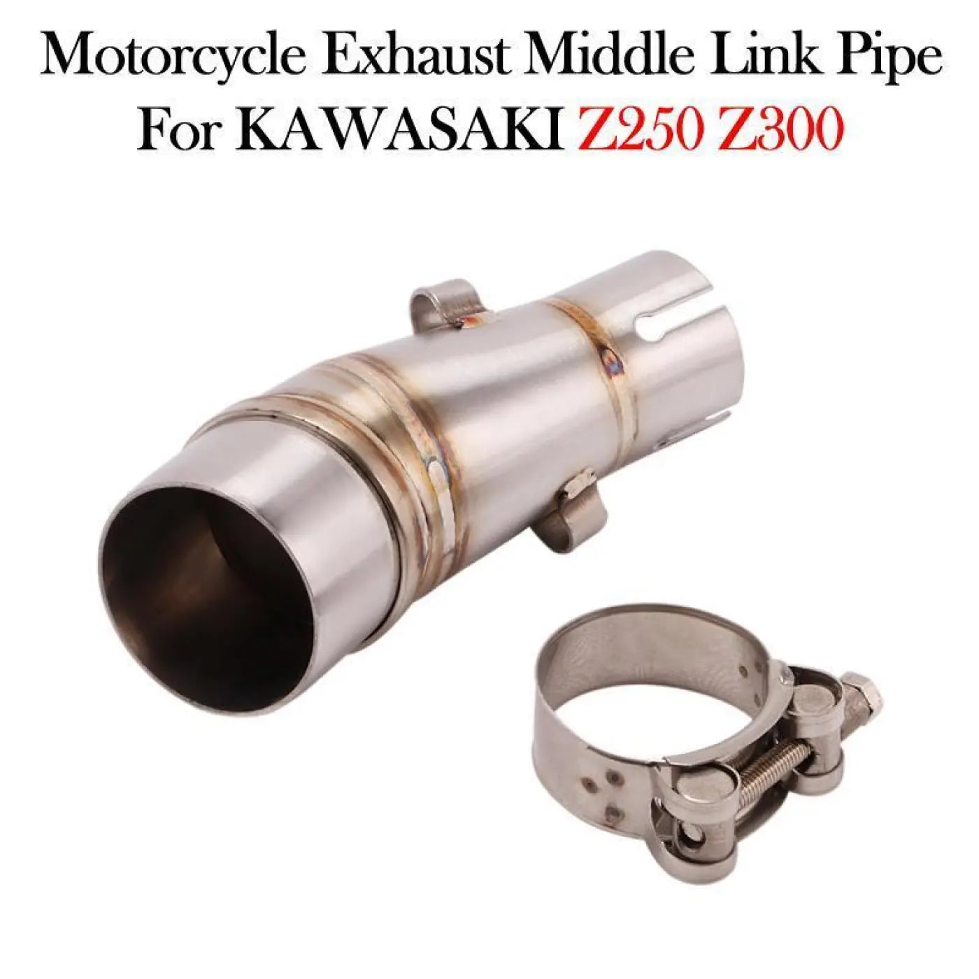 Exhaust Escape Moto Modify Muffler Middle Link Pipe Kawasaki Z250 Z300 Ninja250