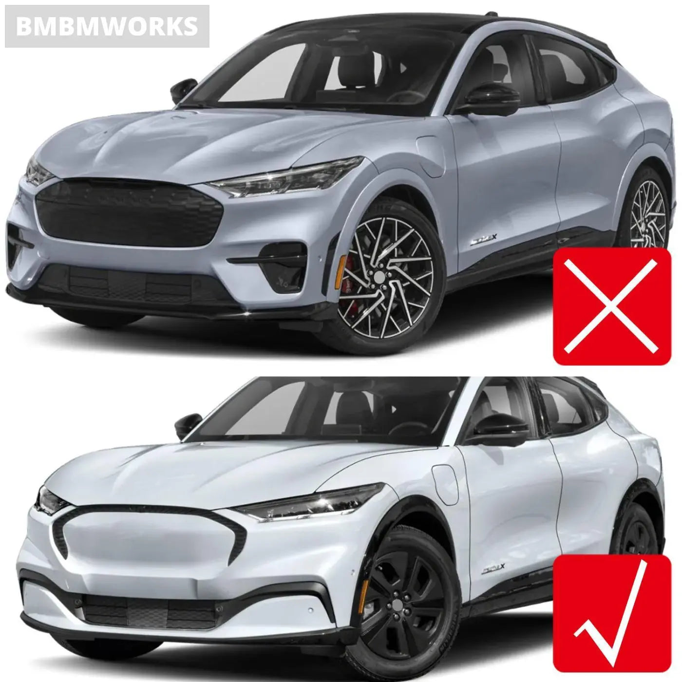 Exterior Front Fog Lamp Light Eyebrow Strip Trim Ford Mustang Mach-E 2021-2023