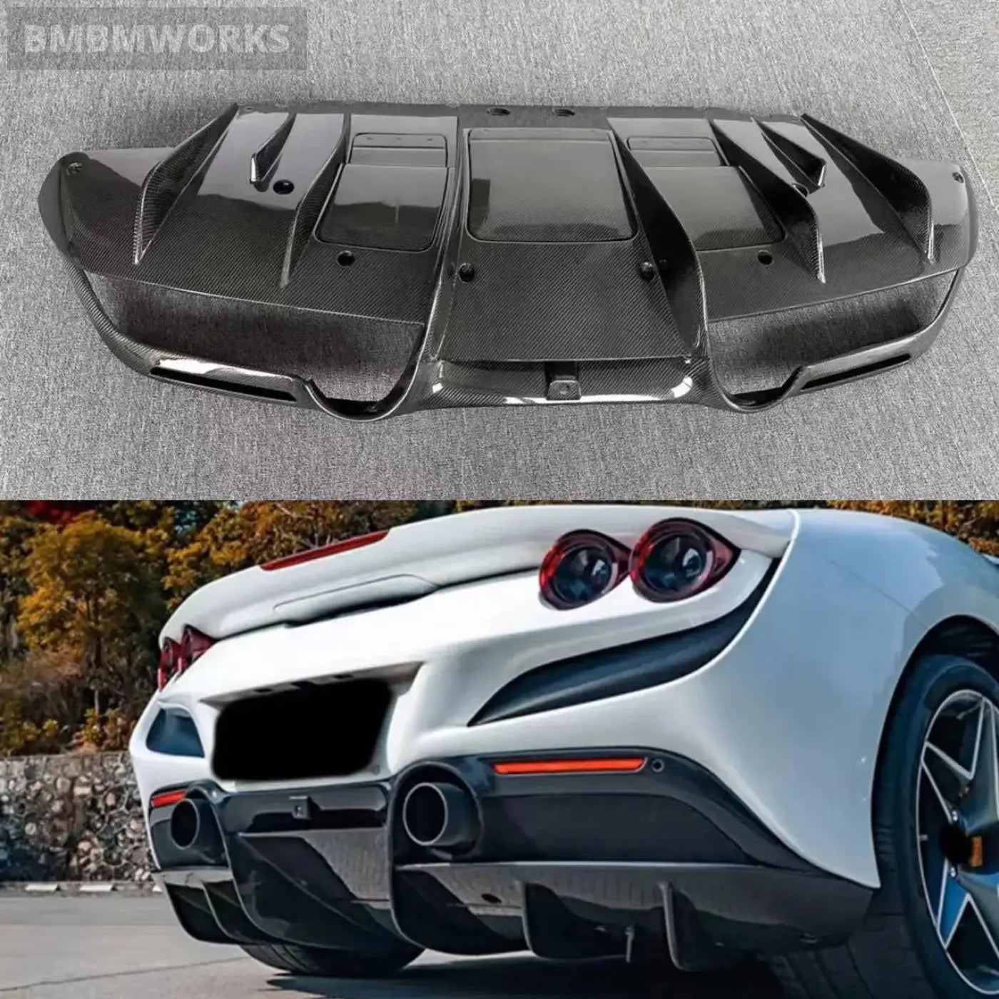 Ferrari F8 Carbon Fiber Rear Diffuser Body Kit (2019 + ) Body Kits & Performance 4