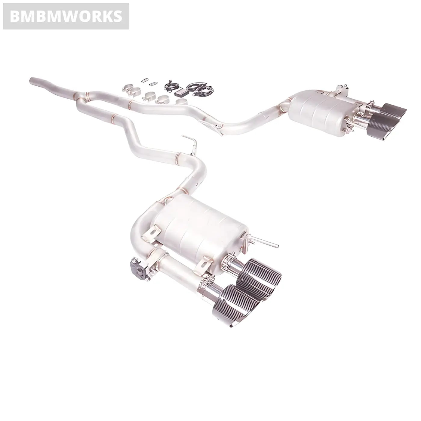 Ford Mustang 2.3L EcoBoost GT500-Style Quad-Tip Exhaust 2015-2021 (Remote Valve) Body Kits & Performance 4