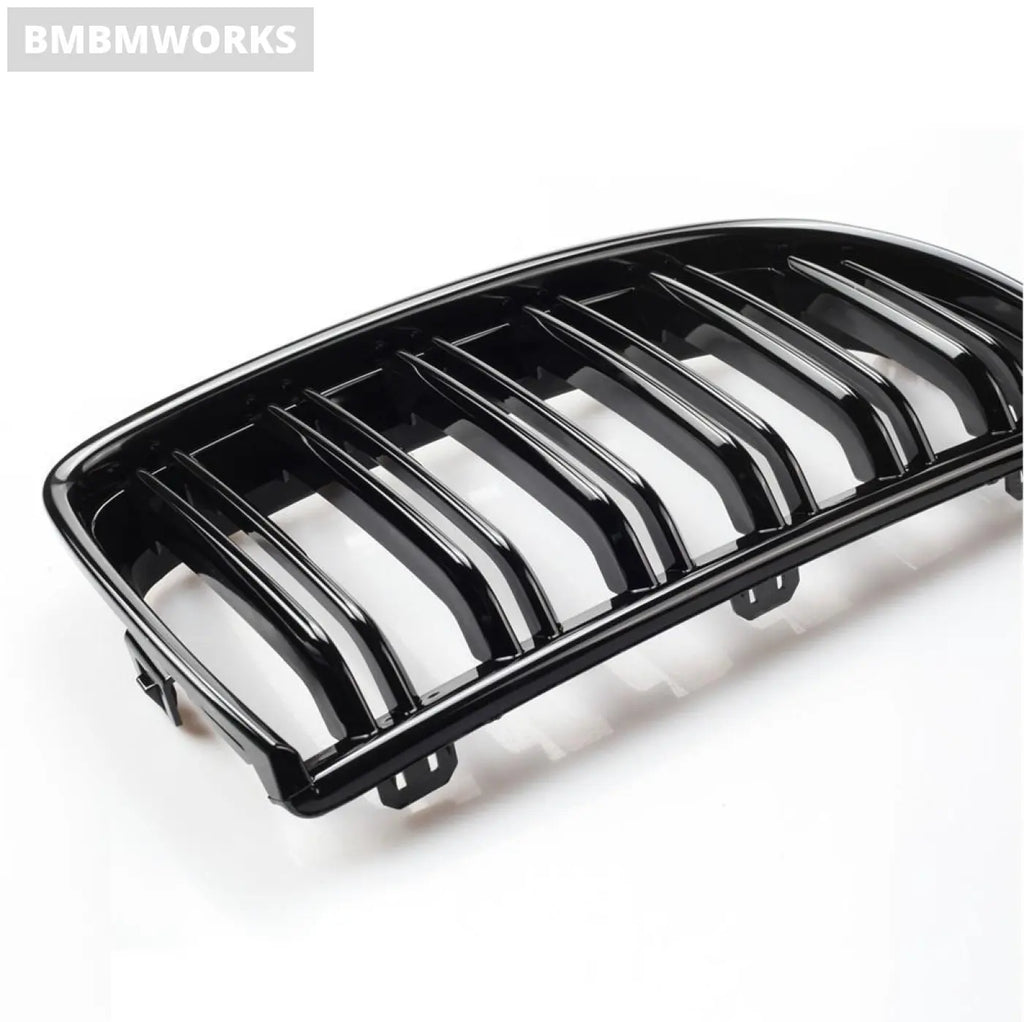 Front Black Kidney Grille Hood Grills Double Slit Bmw E90 E91 328I 335I 330I