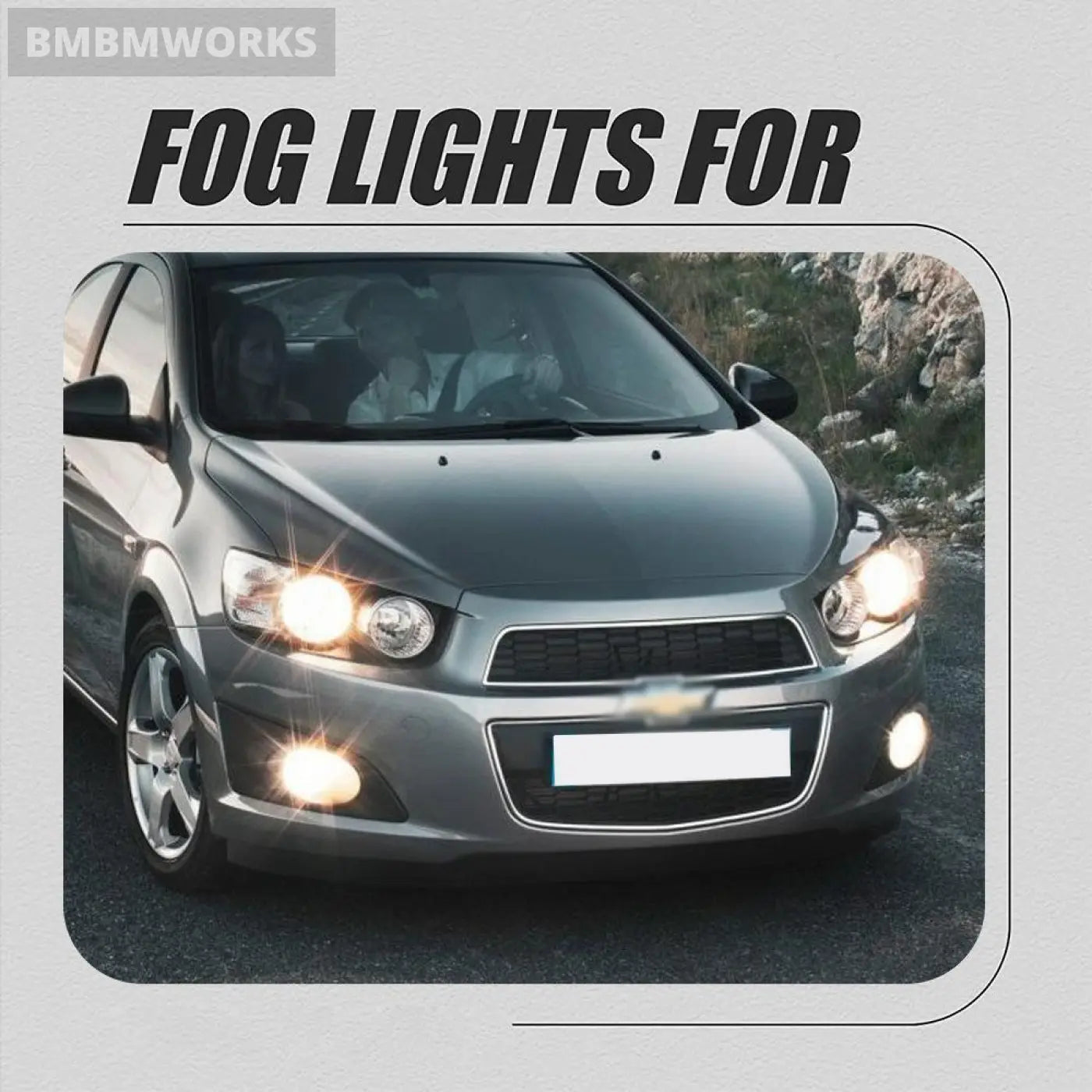 Front Bumper Fog Lamp Upgrade Kit Foglight Set Chevrolet Aveo Sonic 2012-2014