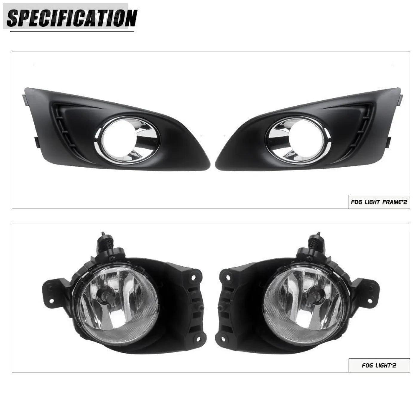 Front Bumper Fog Lamp Upgrade Kit Foglight Set Chevrolet Aveo Sonic 2012-2014