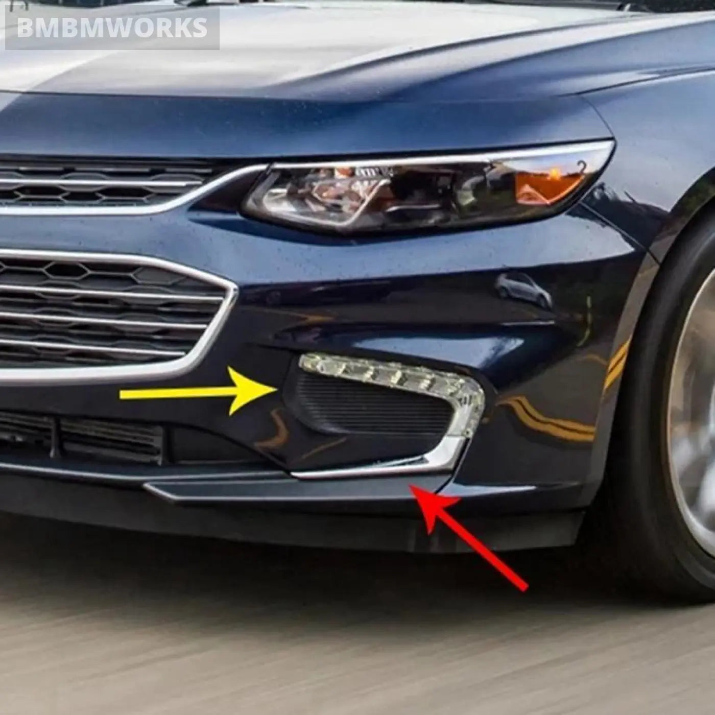 Front Bumper Fog Light Chrome Trim Stripe Grille Cover Chevrolet Malibu 2016-18