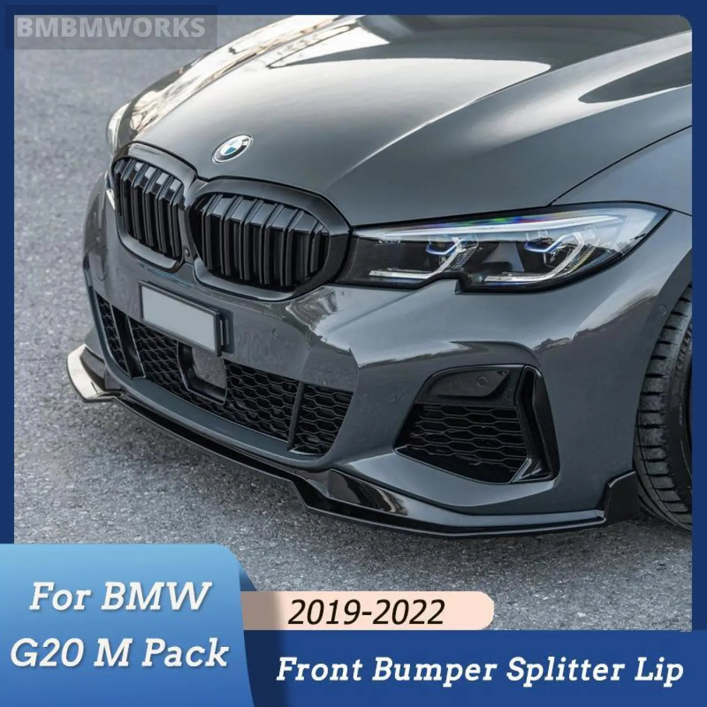 Front Bumper Lip Splitter Spoiler Diffuser Body Kit Bmw 3 G20 M-Sport