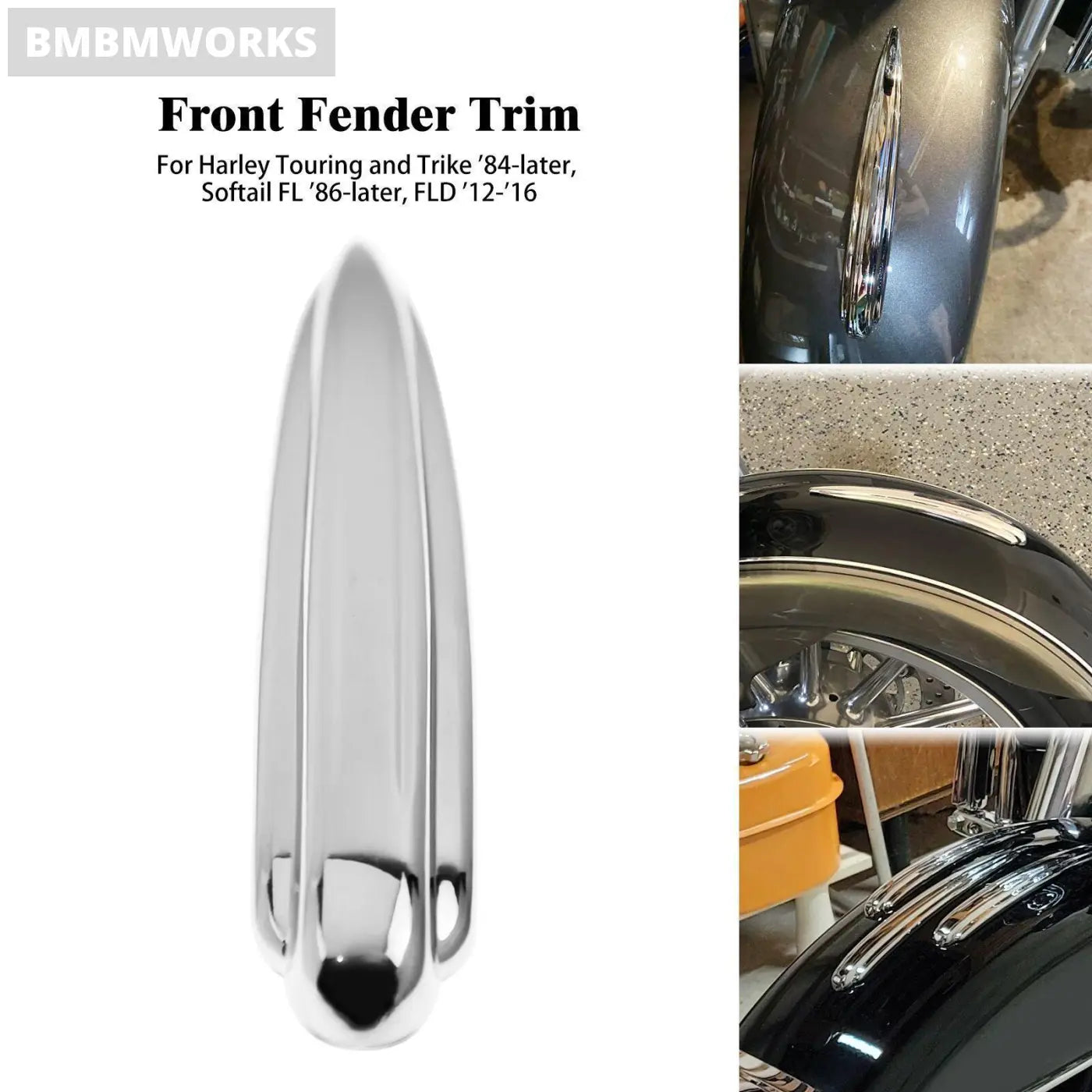 Front Fender Trim Abs Plastic Harley Touring Trike 1984-2023 Softail Fl Slim