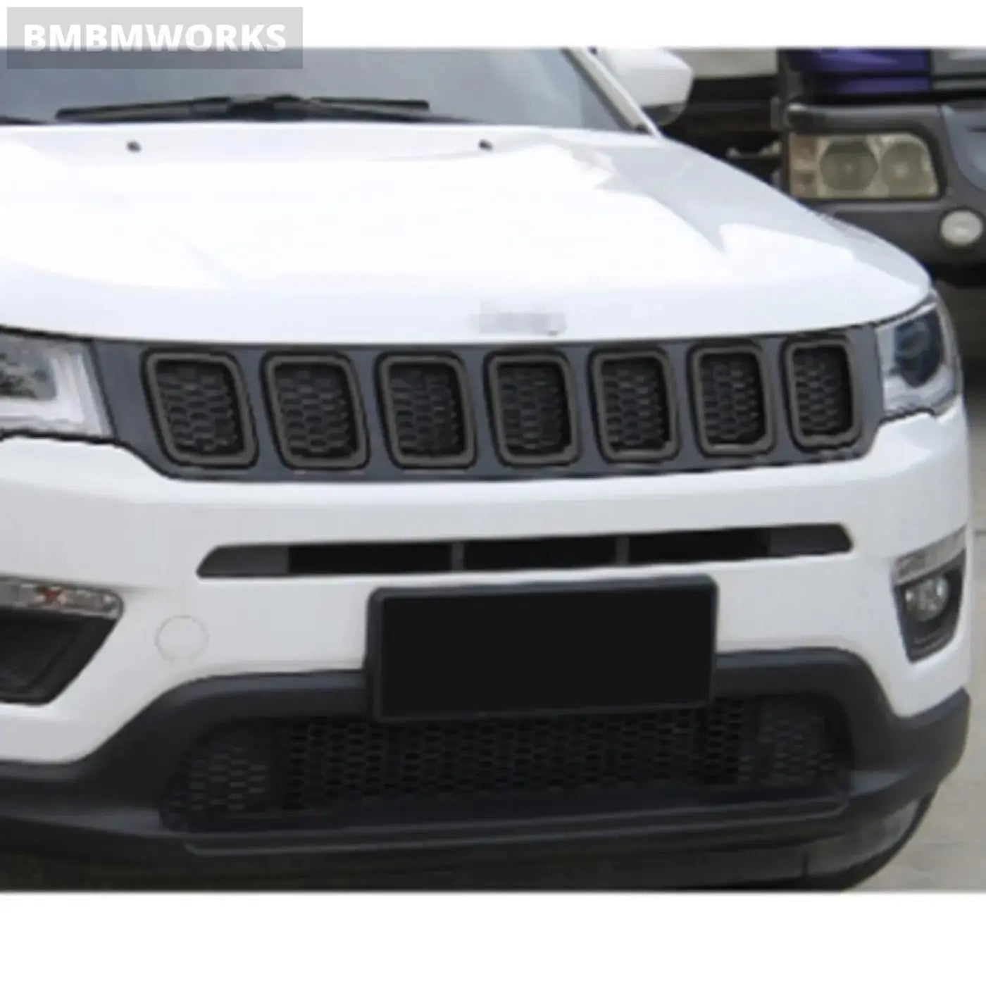 Front Grill Cover Trim Stickers Jeep Compass 2017 2018 2019 2020