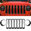Front Headlight Circle & Grille Inserts Trim Cover Jeep Wrangler Jl Gladiator