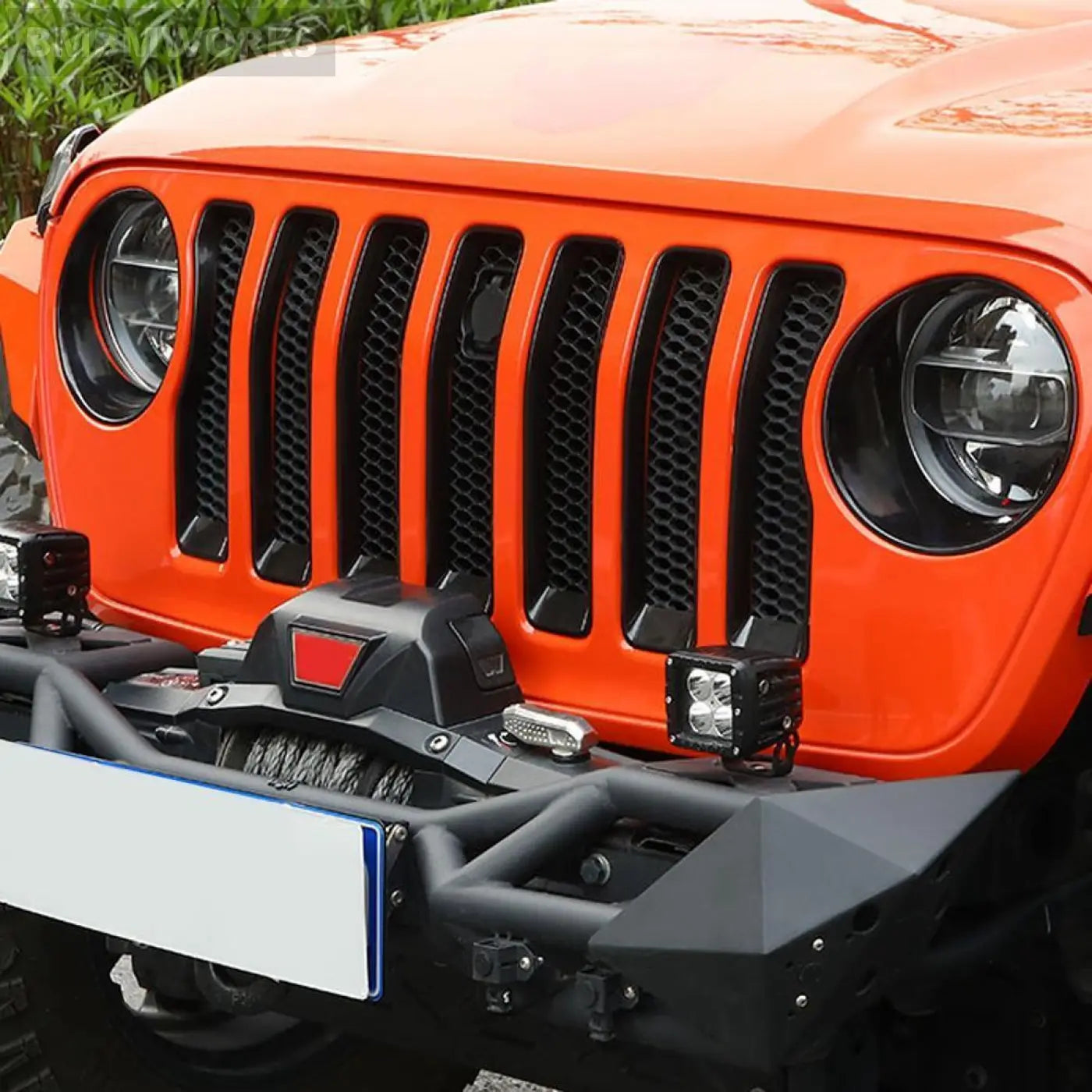 Front Headlight Circle & Grille Inserts Trim Cover Jeep Wrangler Jl Gladiator
